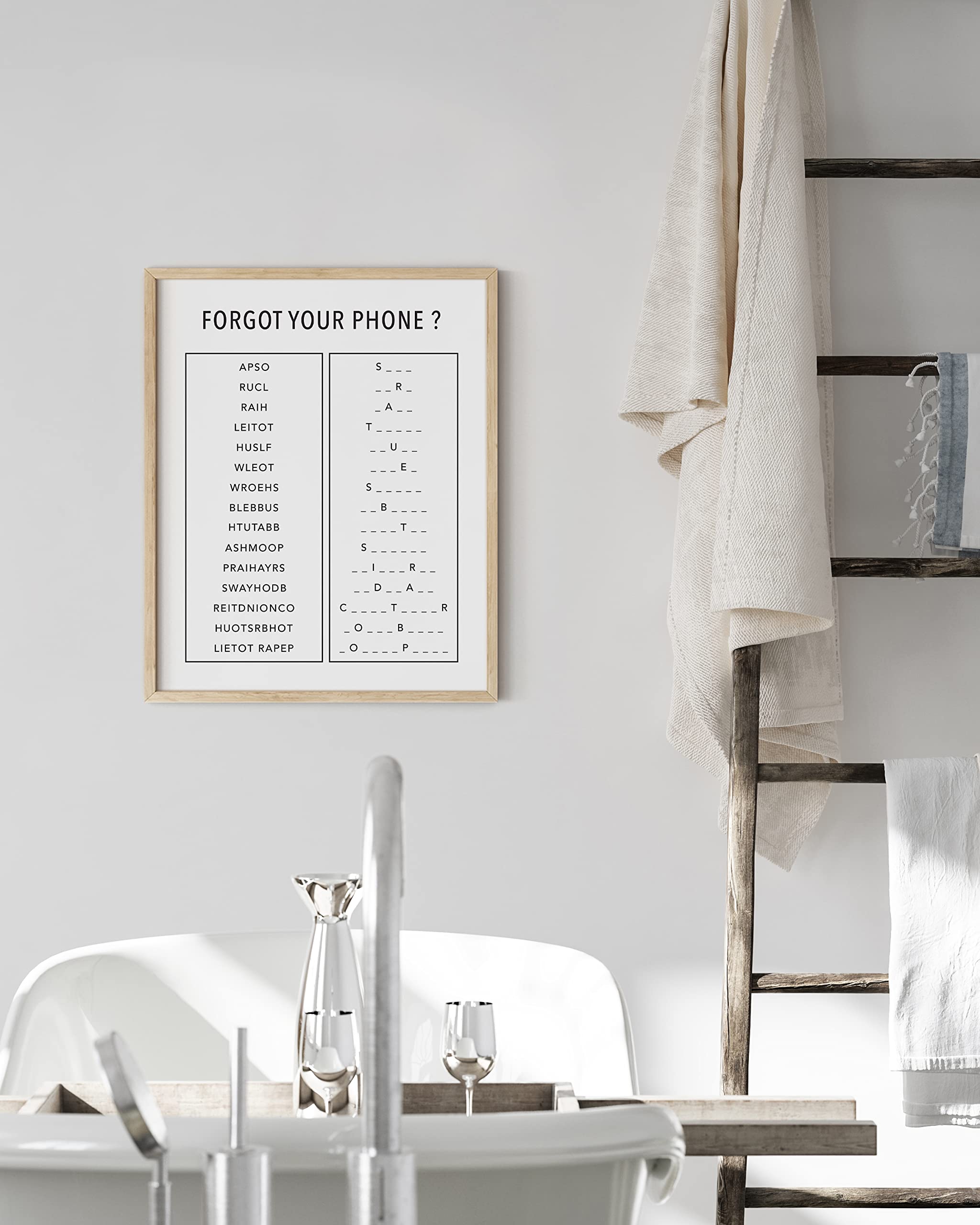 Haus And Hues Funny Bathroom Decor And Bathroom Signs, Funny Bathroom Wall Art And Signs For Bathroom Decor, Black And White Bat