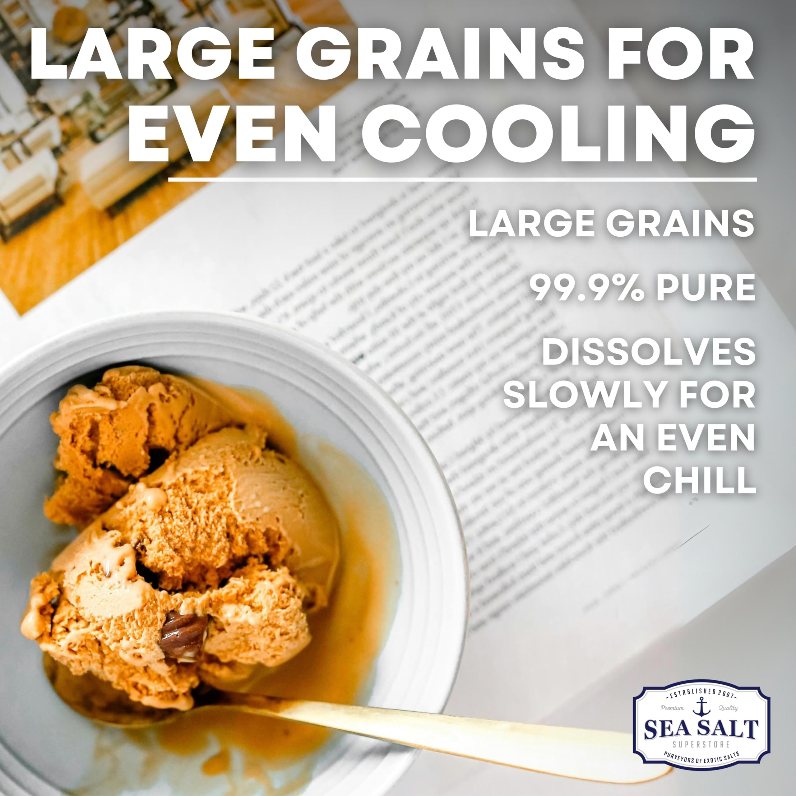 Ice Cream Salt, Rock Salt For Ice Cream Making, Universally Compatible Coarse Sea Salt And Non-Iodized Salt For All Ice Cream Ma
