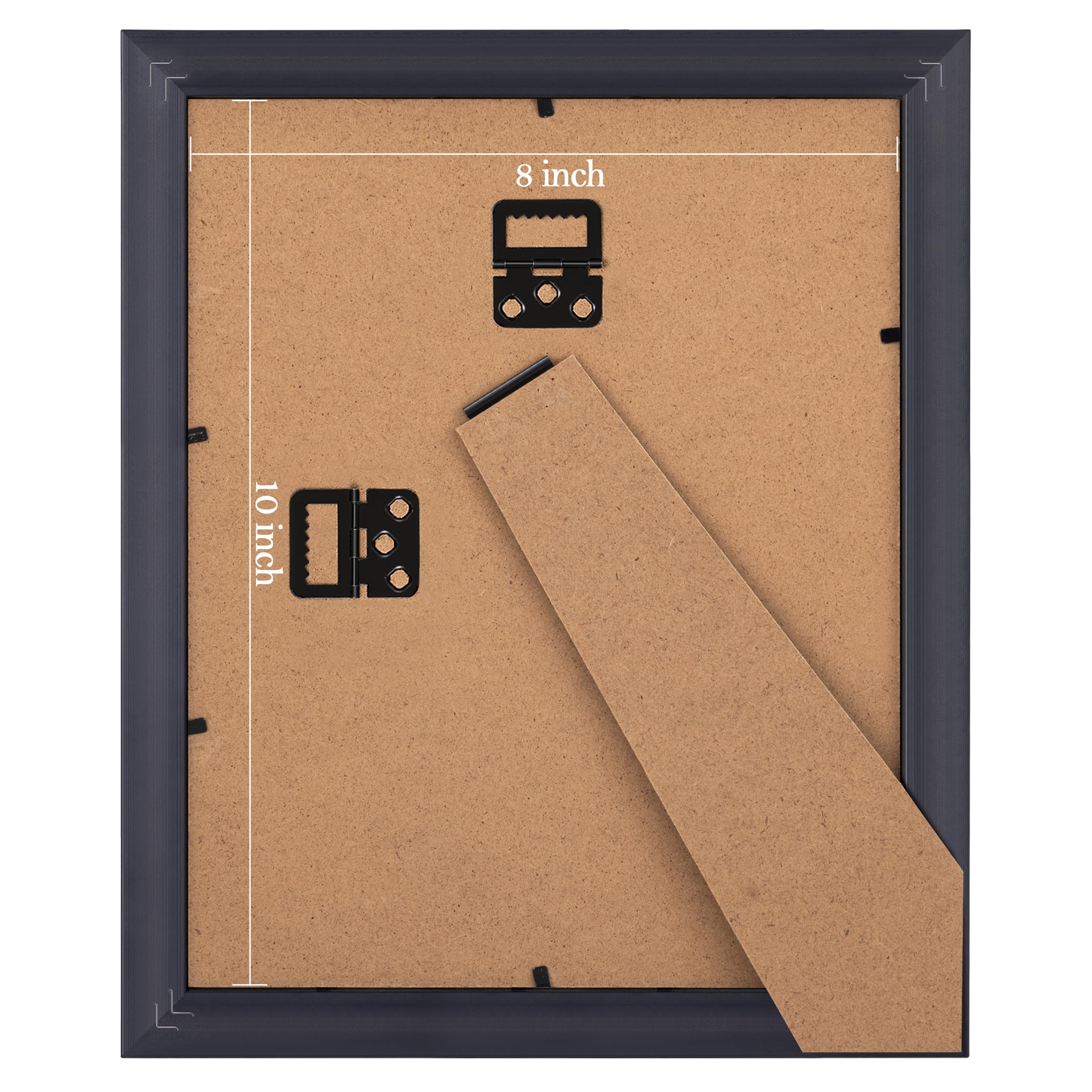 eletecpro 8x10 Picture Frames Set of 4, Vintage 8 x 10 Photo Frames with Glass, Display 5x7 Photo with Mat or 8x10 without Mat f