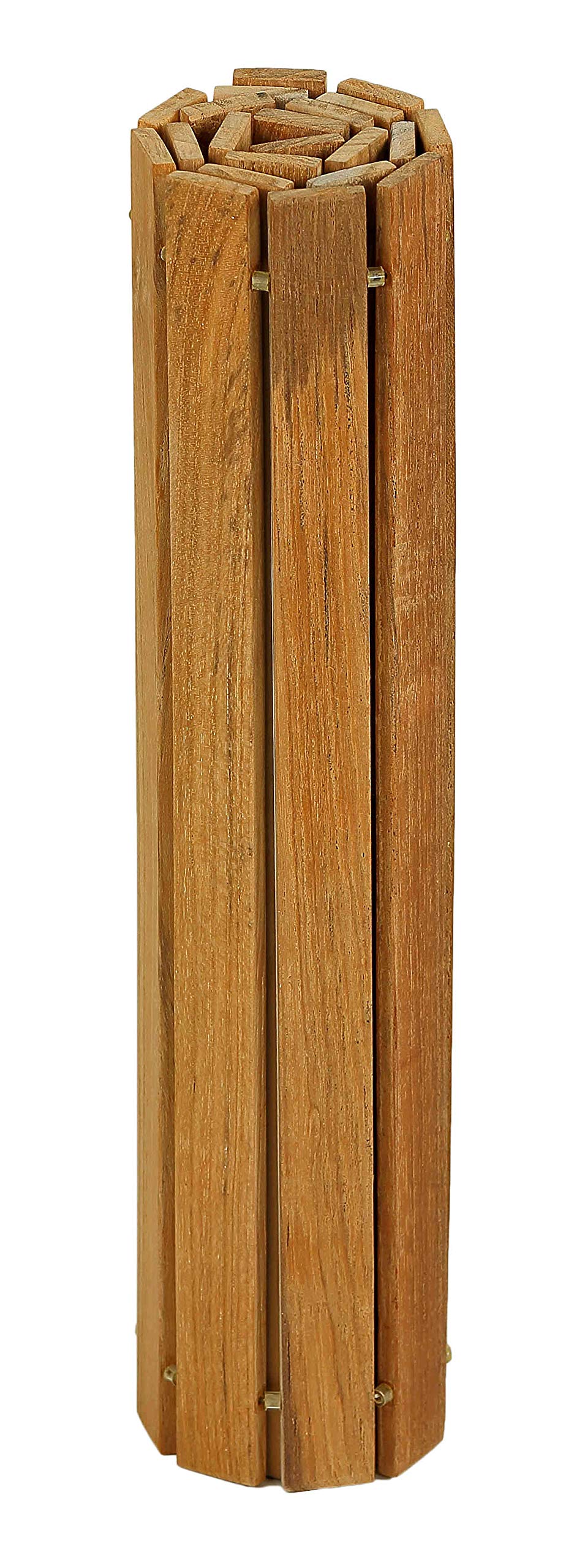 Bare Decor Asi Genuine Teak Wood Flexible Table Top Placemat Or Sofa Arm Tray, 1 Mat 19'' X 12'' Brown