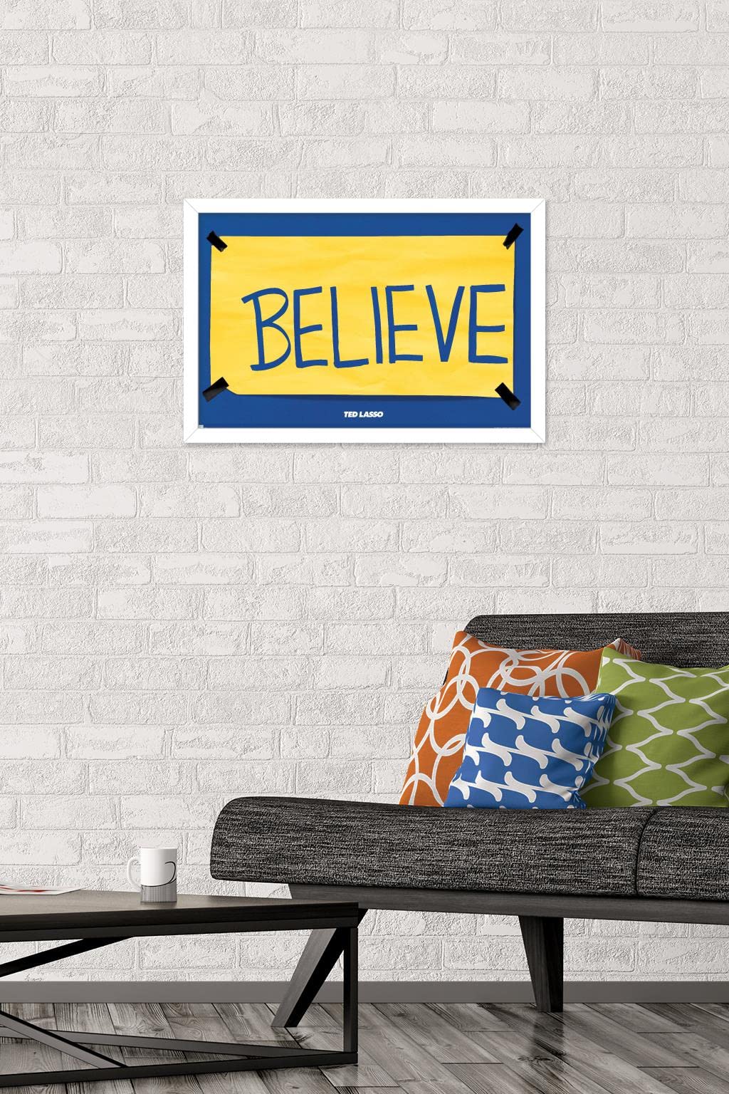 Trends International Ted Lasso - Believe Wall Poster, 14.725'' X 22.375'', White Framed Version