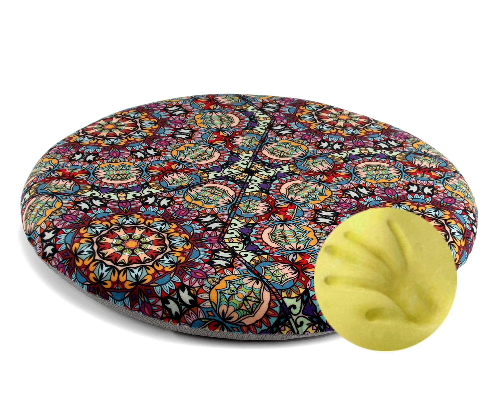 Sigmat Memory Foam Seat Cushion Anti-Slip Soft Round Stool Cushion Chair Pad 16 Inch Graphic
