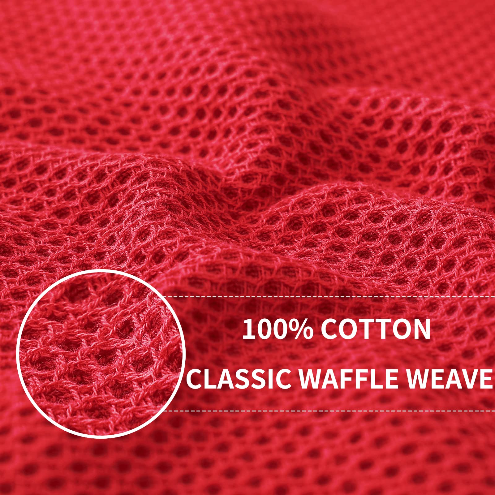 Homaxy 100% Cotton Waffle Weave Kitchen Dish Towels, Ultra Soft Absorbent Quick Drying Cleaning Towel, 13 X 28 Inches, 4-Pack, R