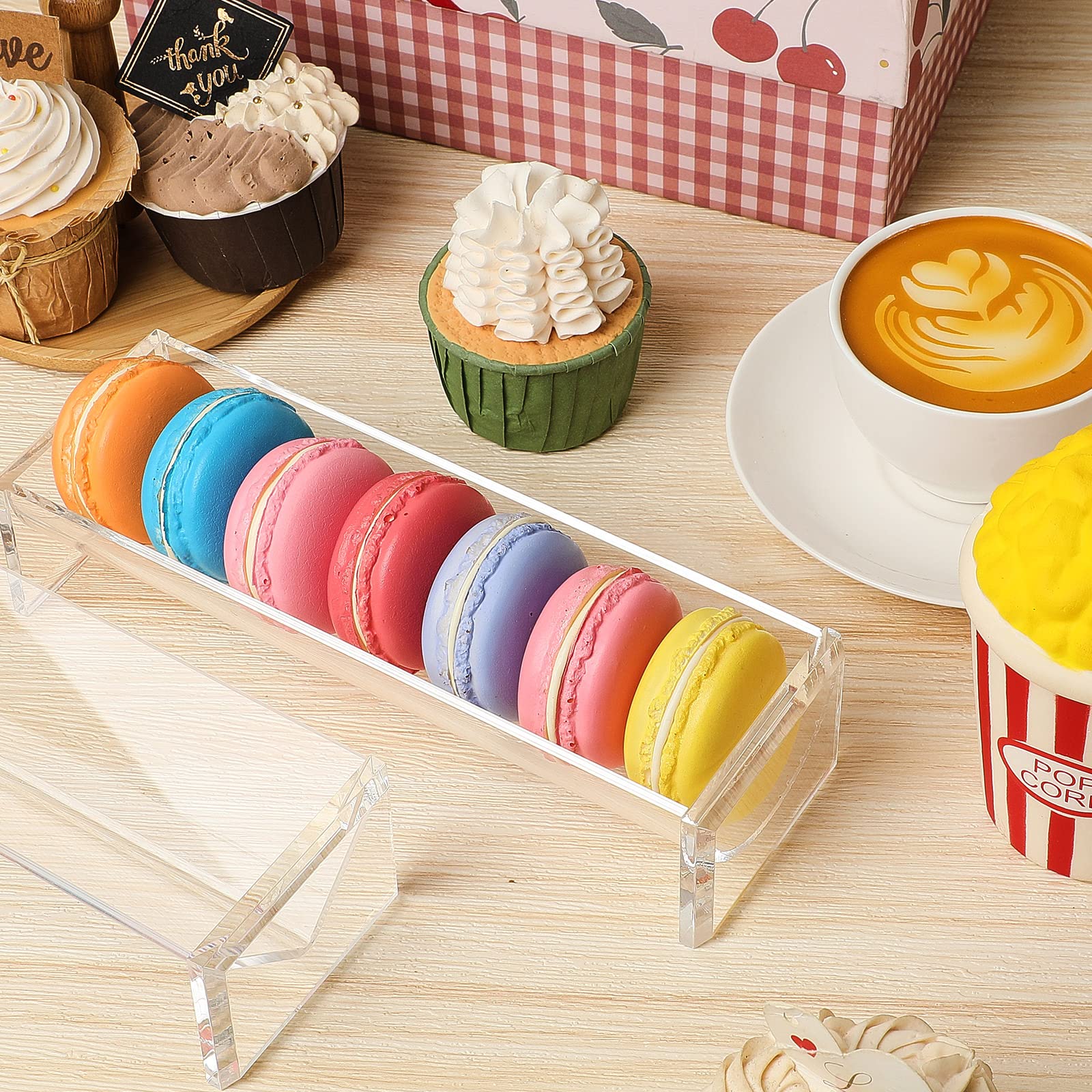 Chunful 4 Pcs Clear Cracker Tray For Serving Rectangular Cracker Holder Acrylic Serving Tray Food Display Stands For Party Biscu