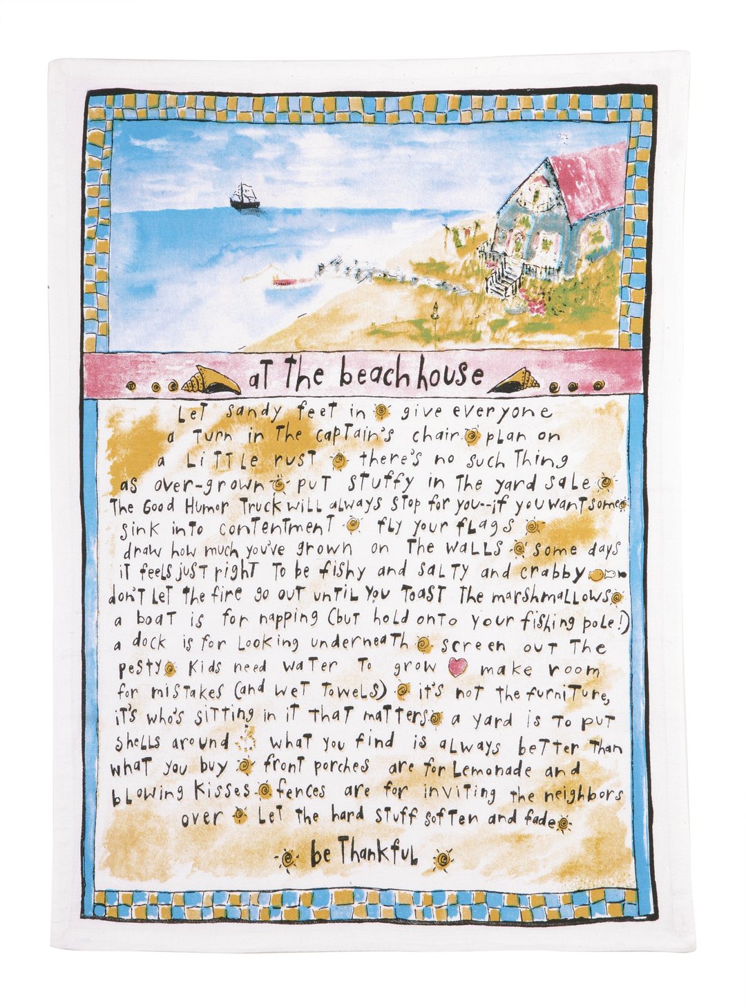 Sandy Gingras At The Beach House Kitchen Towel, Blue