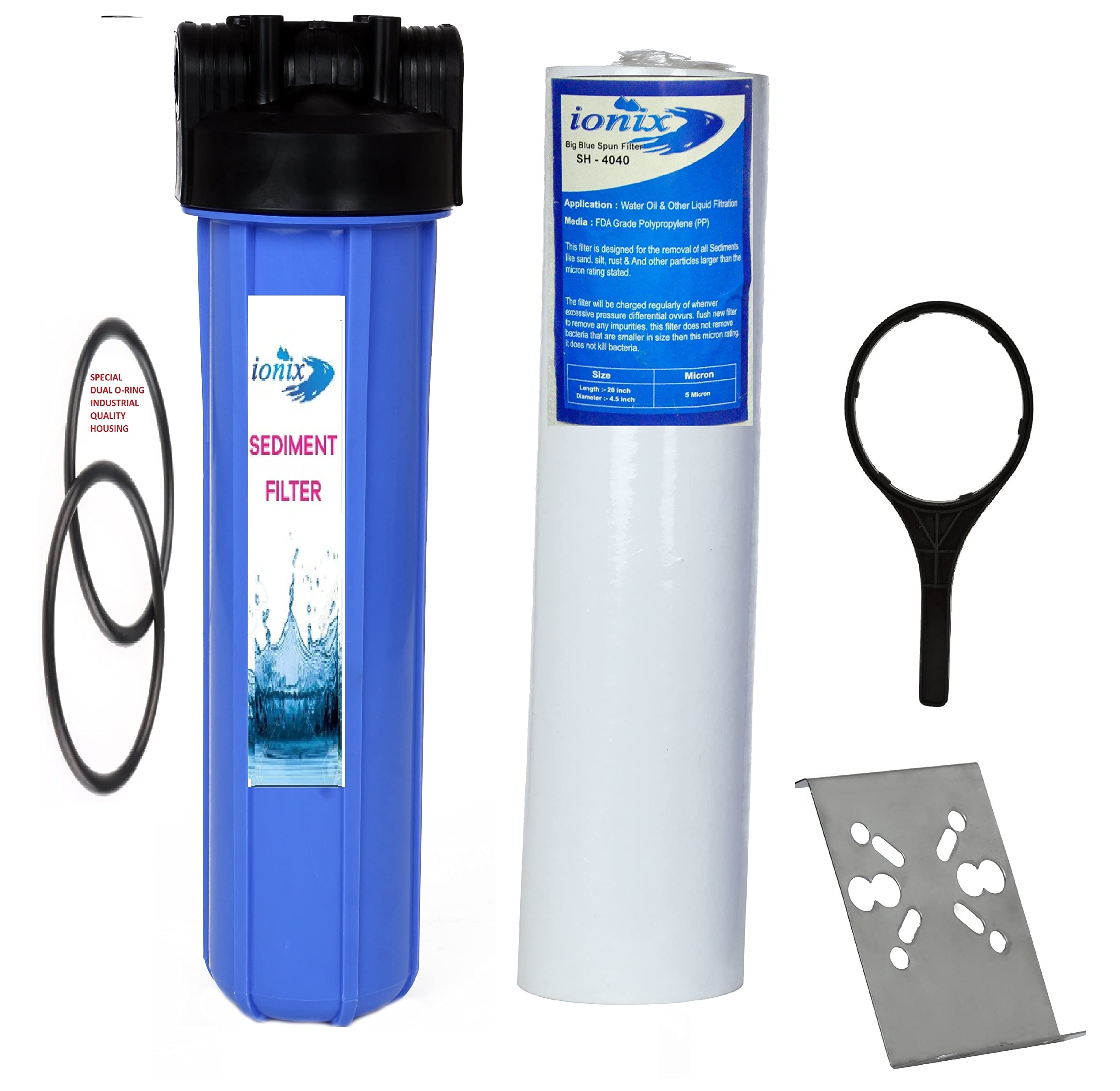 Psi Plastic Whole House Ro Water Filter With Jumbo Spun, 1/2 / 1/1.5/2 Inch Pipe(Blue)