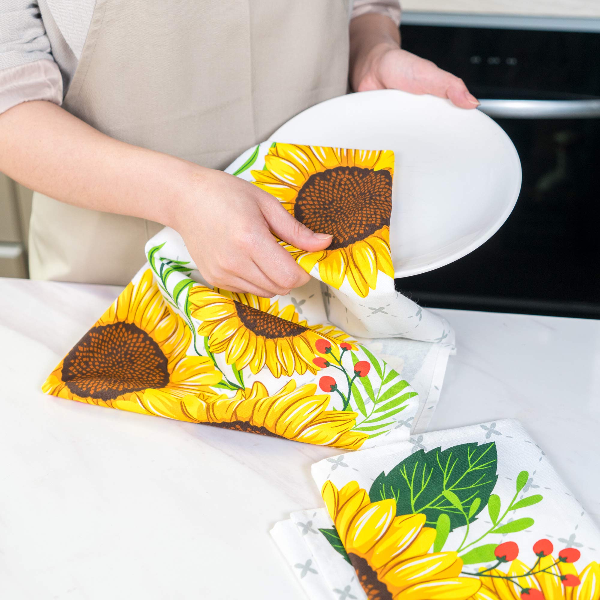 Koaland Sunflower Kitchen Towels Set Of 5