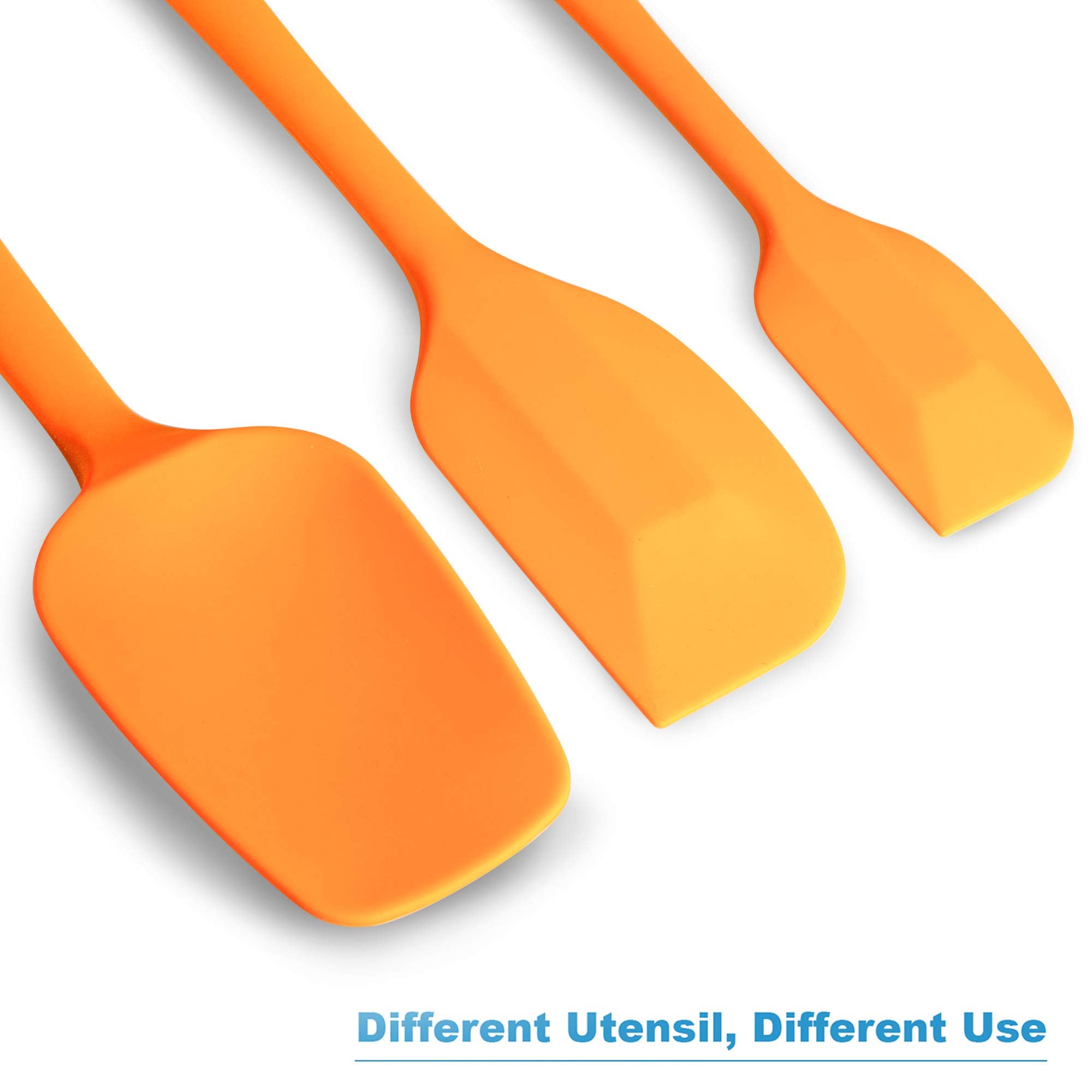 Silicone Spatula 3-Piece Set, Ergonomic Handle High Heat-Resistant Spatulas, Non-Stick Rubber Spatulas With Stainless Steel Core
