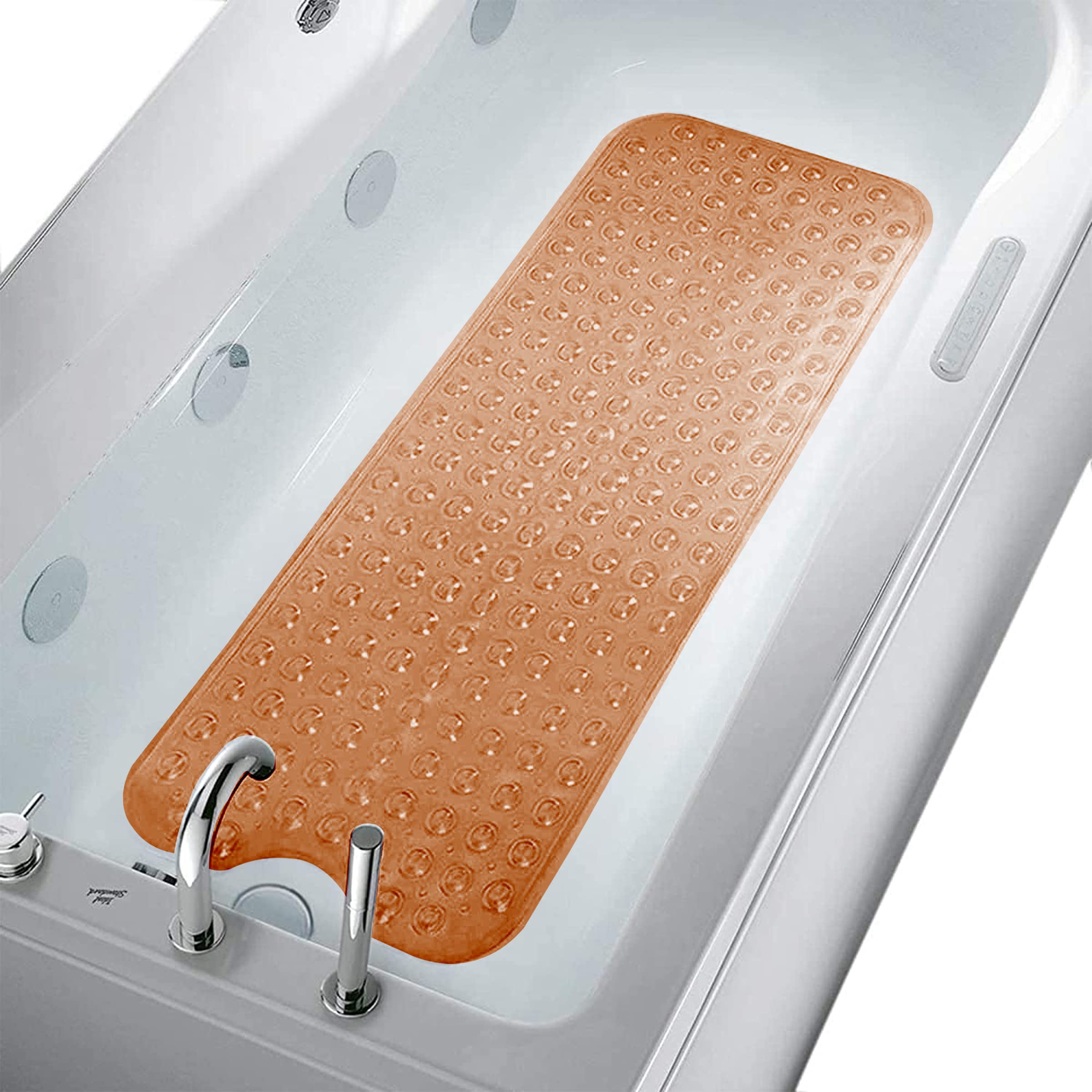 Comuster Tub And Shower Mat, Extra Long Non Slip Bath Mat (39'' X 16''), Machine Washable Bathroom Tub Mat (Pure Pink)