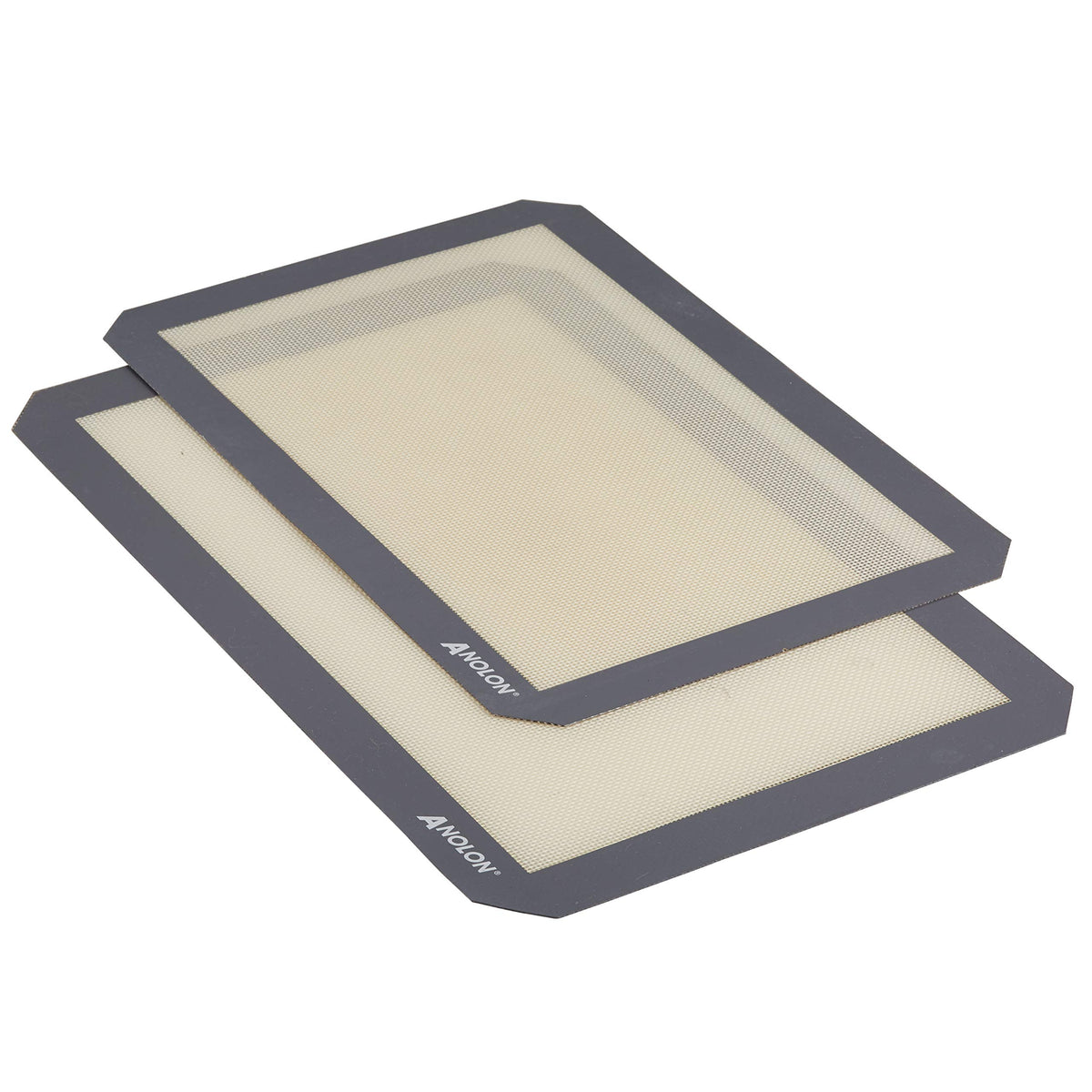 Anolon Advanced Bakeware Silicone Baking Mat Set, 2-Piece, Clear With Gray Border