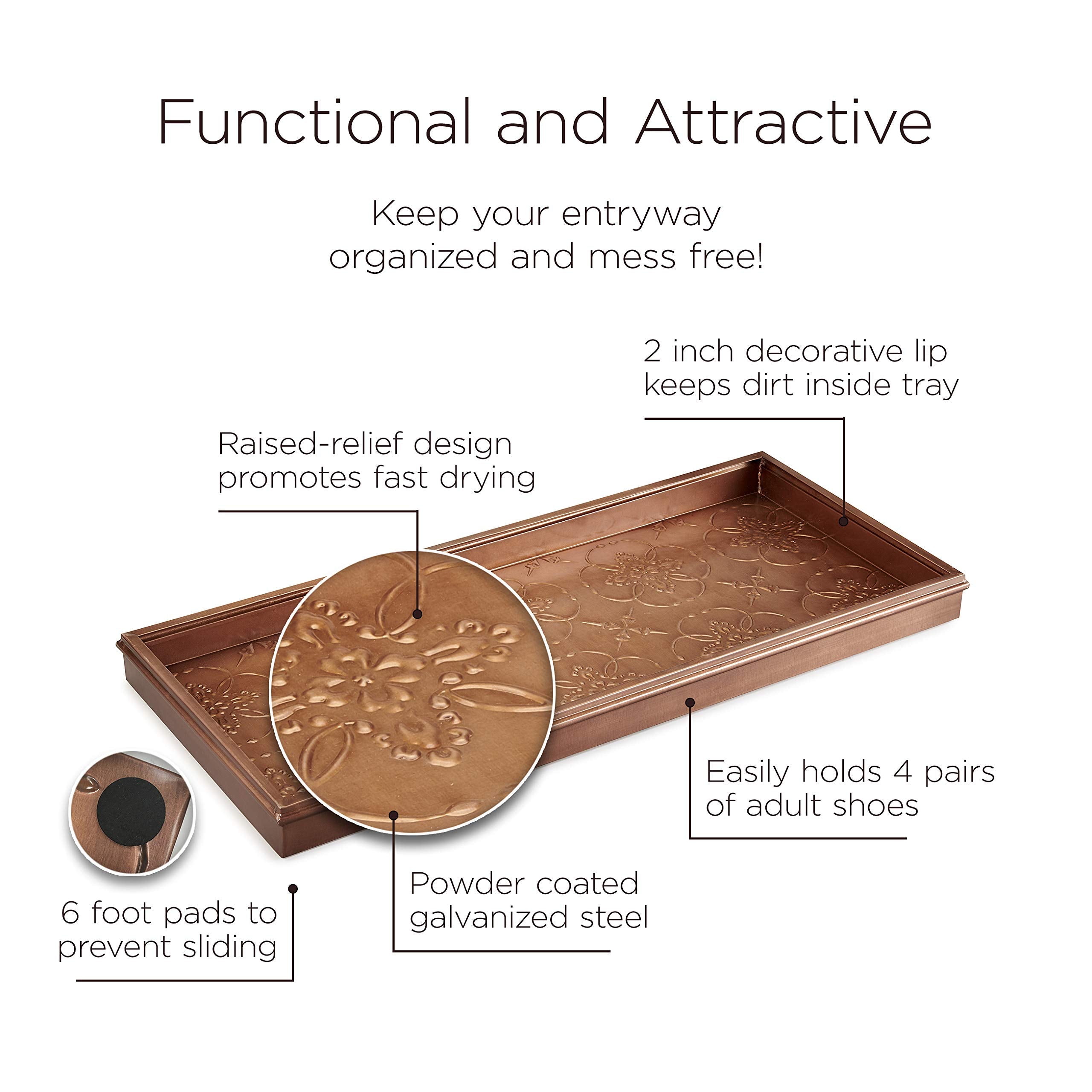 Good Directions 204Vb Medallions Tray, Plants, Pet Bowls, And More Boots, Shoes, Storage, And More, Copper Large