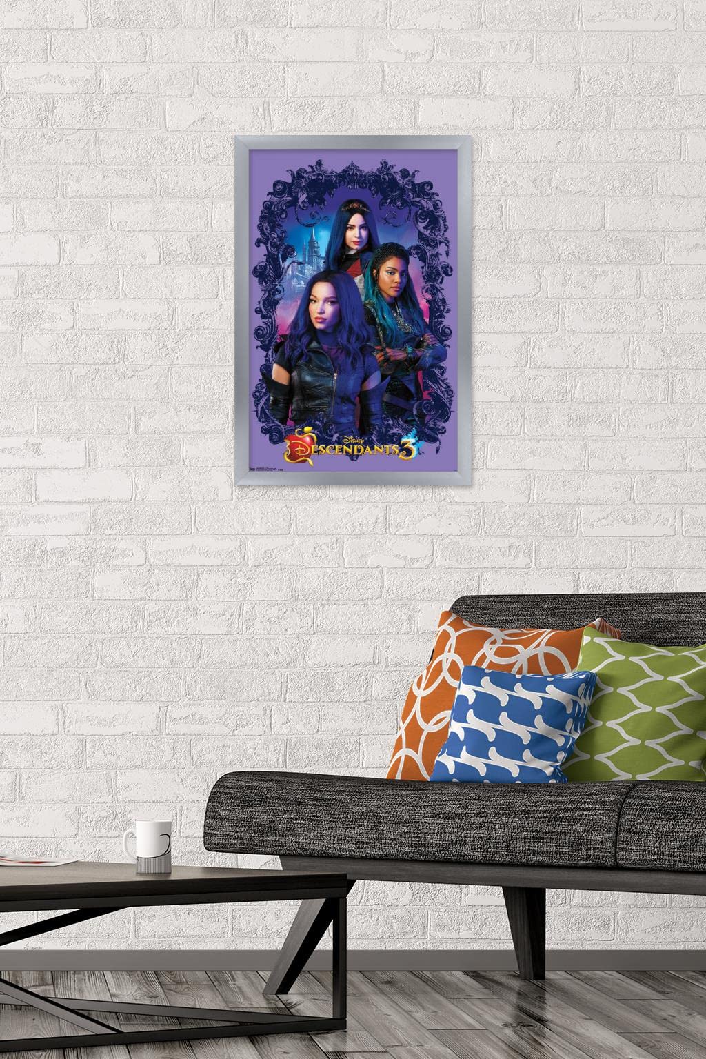 Trends International Disney Descendants 3 - Group Wall Poster, 14.725'' X 22.375'', Silver Framed Version