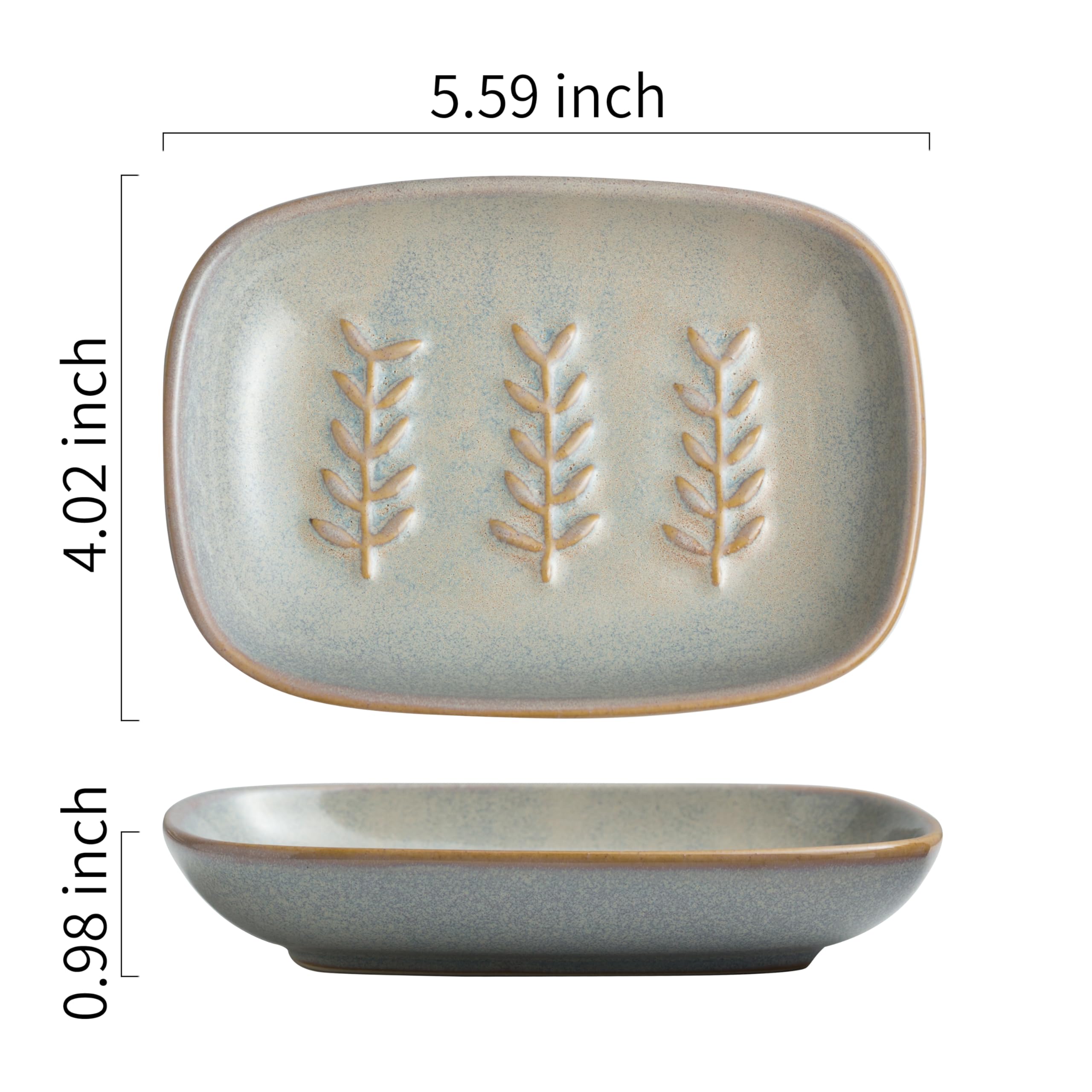Miamolo Ceramic Soap Dish Soap Holder, Soap Lift For Bar Soap Sponge, Shower Soap Dishes For Bathroom Kitchen Counter Soap Saver