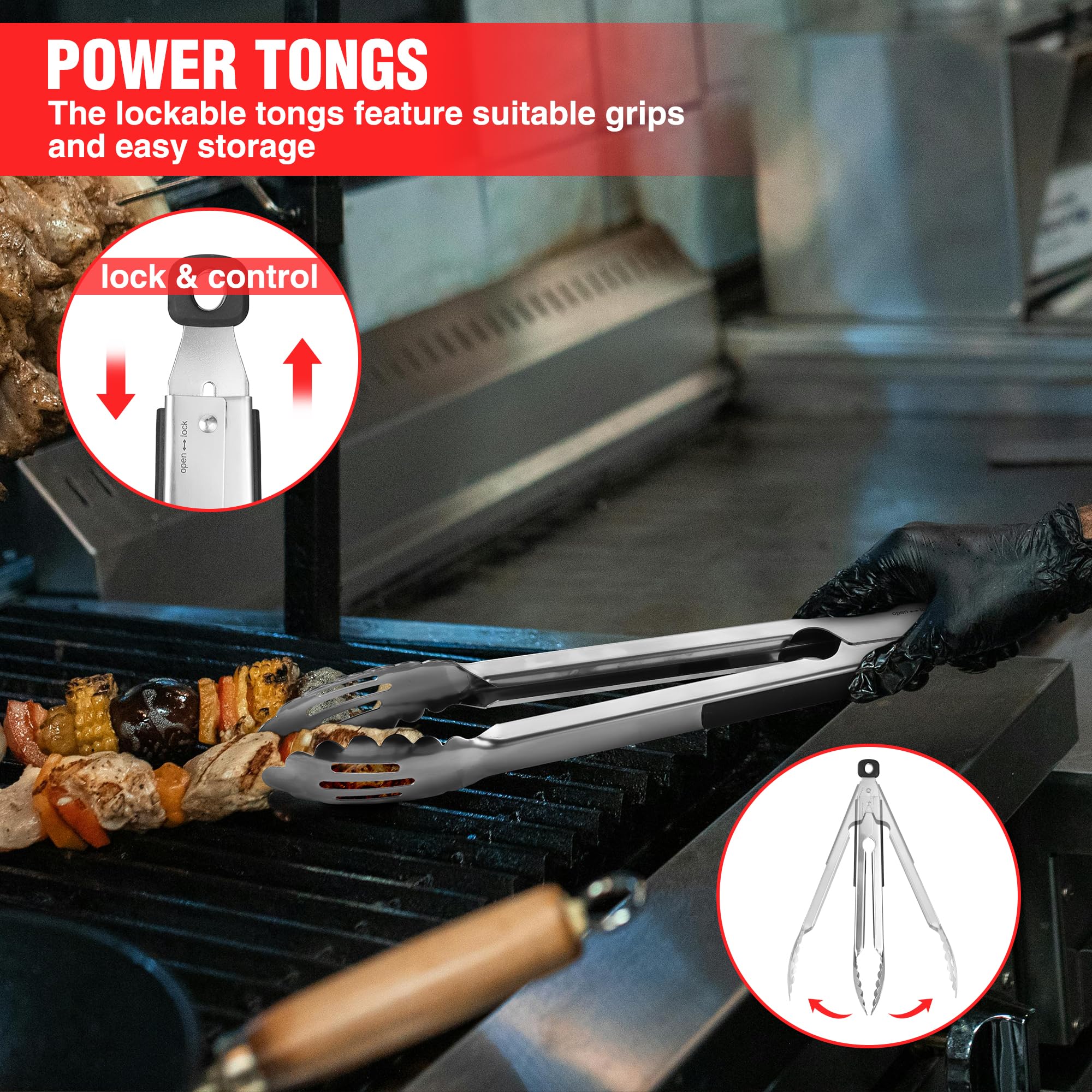 Pargrill Grill Accessories Heavy Duty Bbq Set Gifts For Men/Women - Premium Stainless Steel Spatula, Fork, Brush & Tongs, Barbec