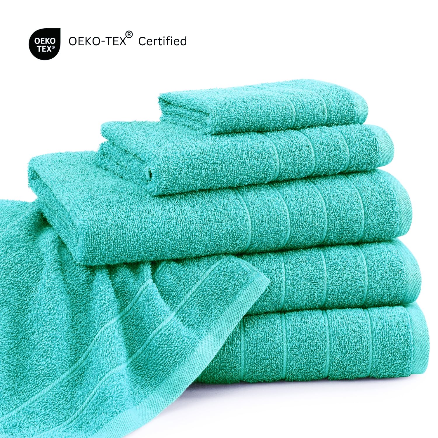 Casa Platino 24 Piece 100% Cotton Towels Set, 2 Bath Sheets, 2 Large Bath Towels (30'' X 60''), 2 Gym Towels (24'' X 48''), 6 Ha