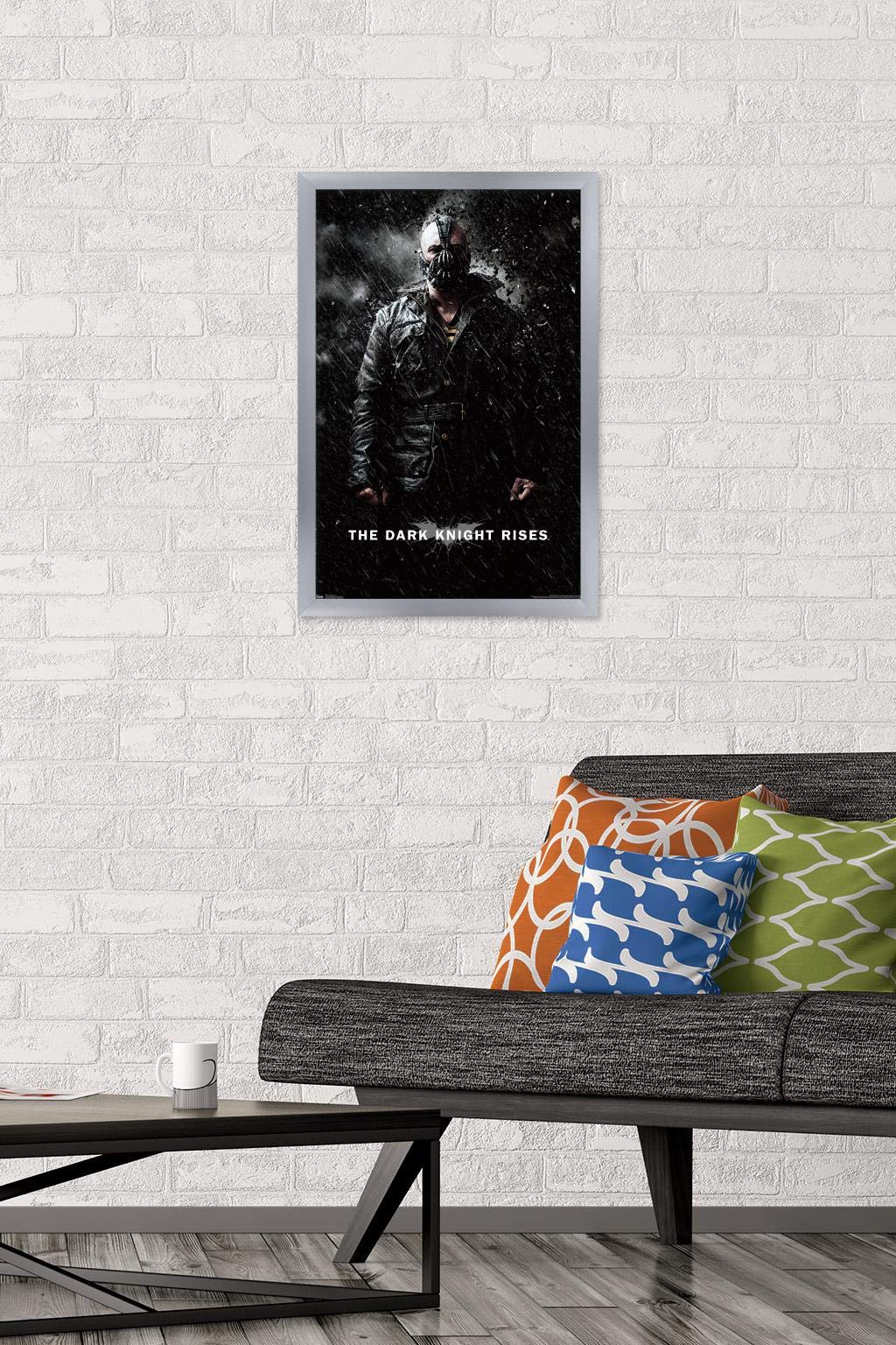 Trends International Dc Comics Movie - The Dark Knight Rises - Bane Rain Wall Poster, 14.725'' X 22.375'', Silver Framed Version