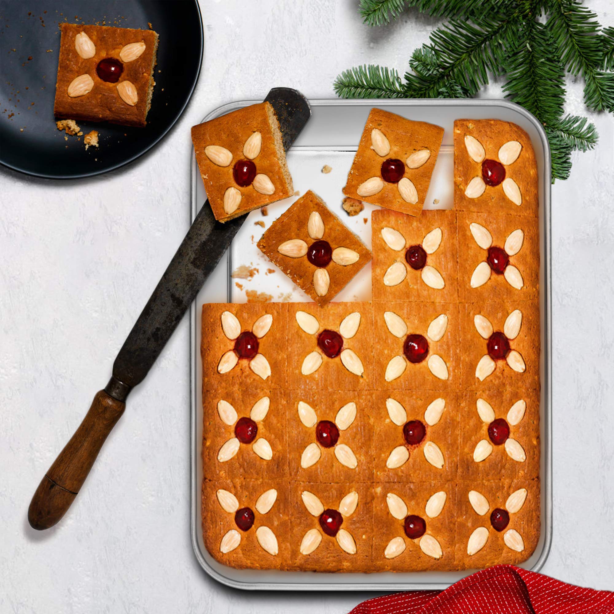 E-Far Baking Pans Set Of 3, Stainless Steel Sheet Cake Pan For Oven - 12.5/10.5/9.4Inch, Rectangle Bakeware Set For Cake Lasagna