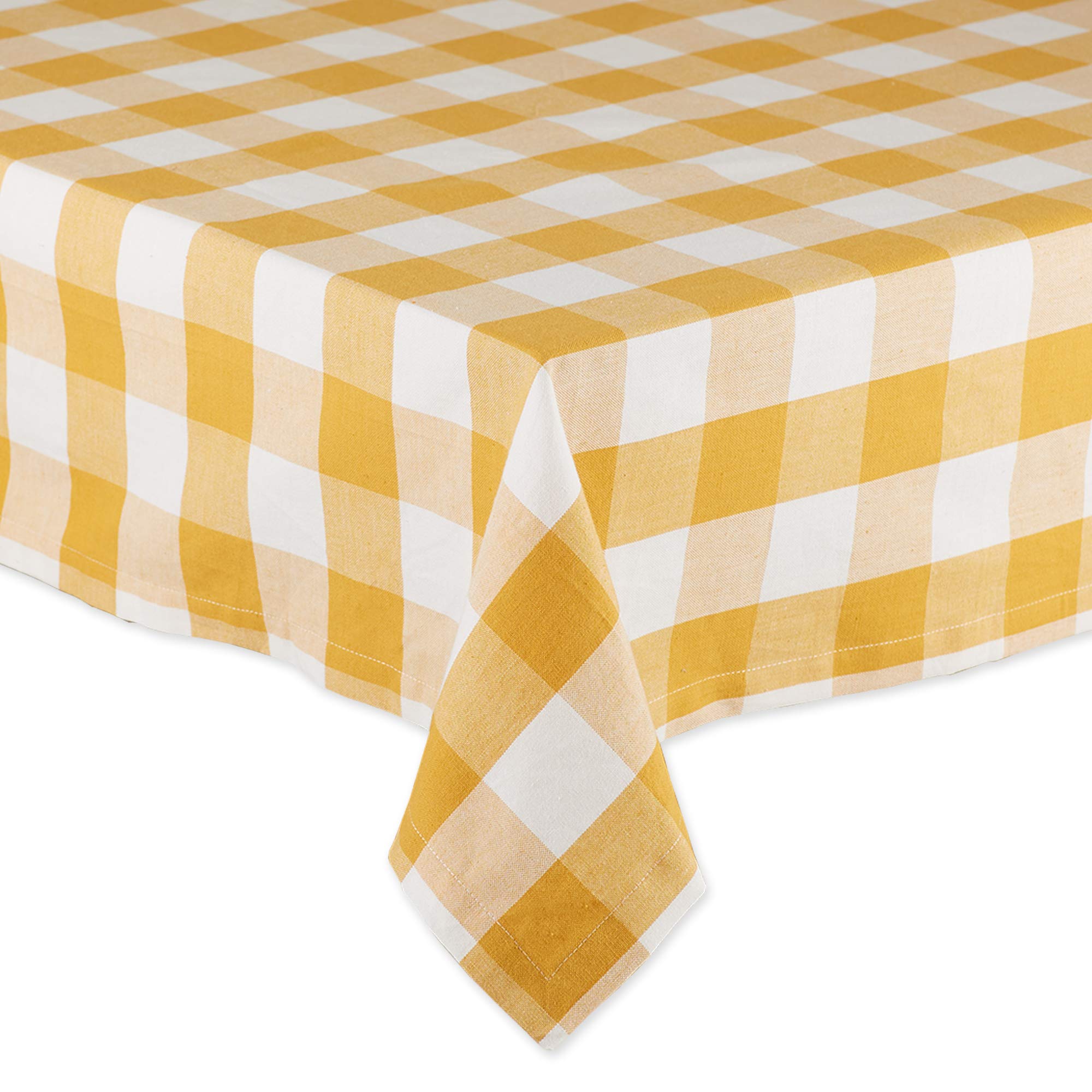 Dii Buffalo Check Collection, Classic Farmhouse Tablecloth, Tablecloth, 60X84, Honey Gold
