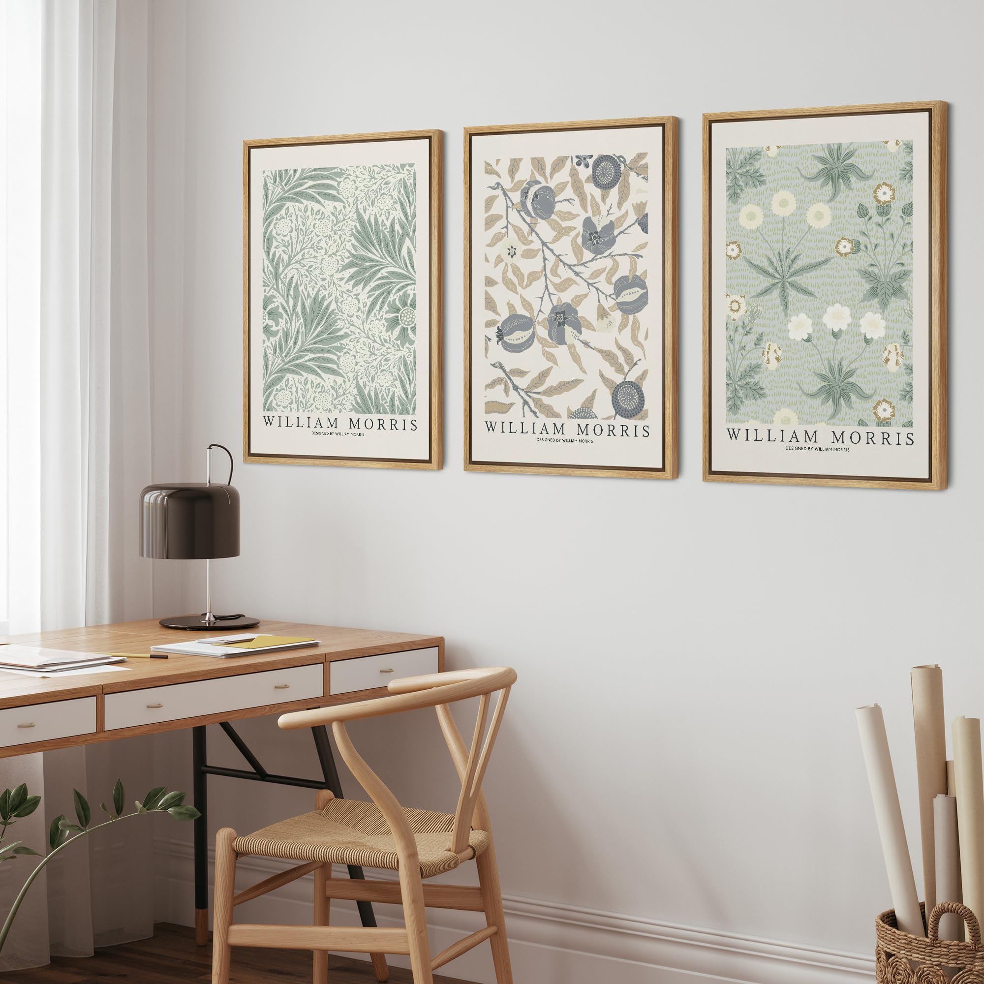 Wall26 Framed Canvas Print Wall Art Set William Morris Flower Market Exhibition Poster Nature Wilderness Illustrations Modern Ar