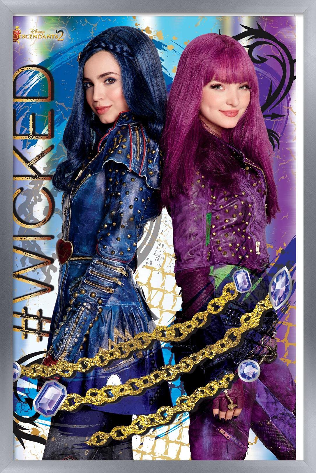 Trends International Disney Descendants 2 - Wicked Wall Poster, 22.375'' X 34'', Silver Framed Version