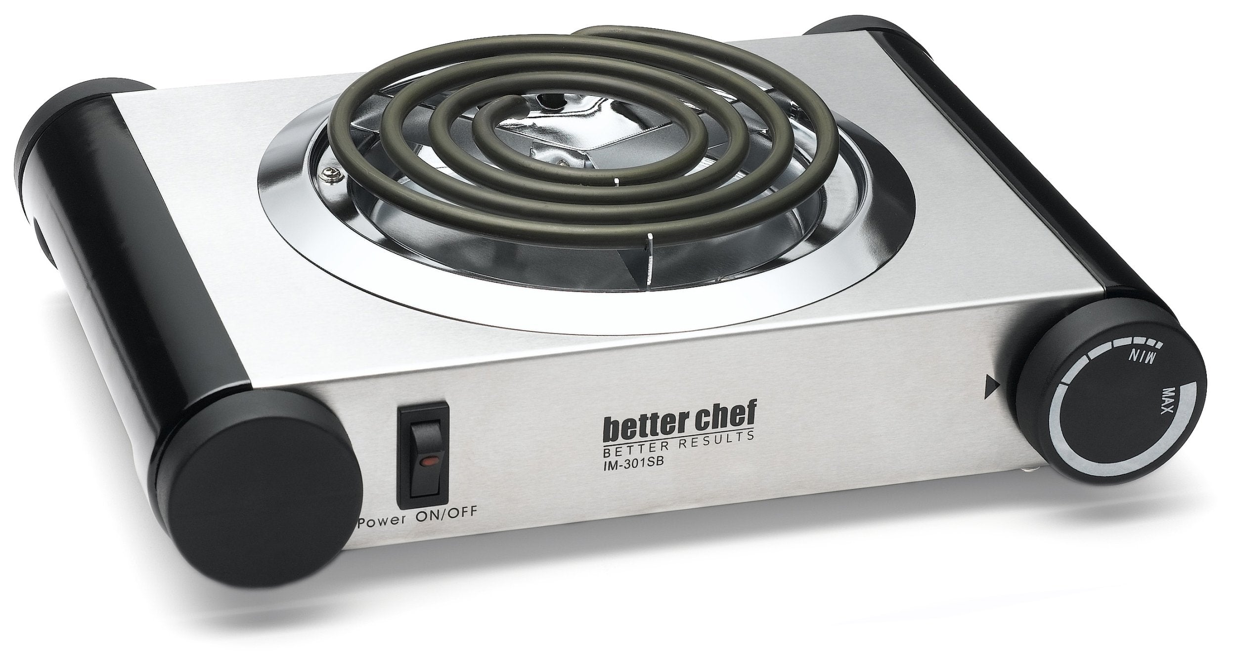 Better Chef Countertop Burner | Stainless-Steel | Adjustable Temperature | Power Switch | 1Kw