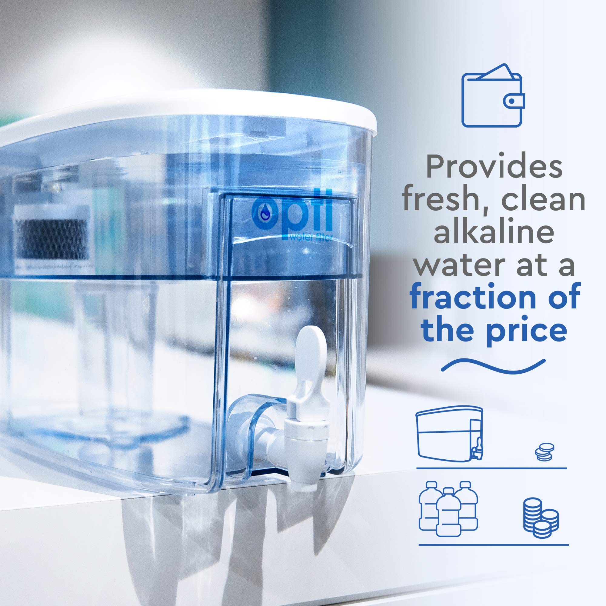 Opti Chill Alkaline Water Refrigerator Filter Purification Water Unit - Dispenser Naturally Enhances Alkalinity Up To Ph-9.0 | R