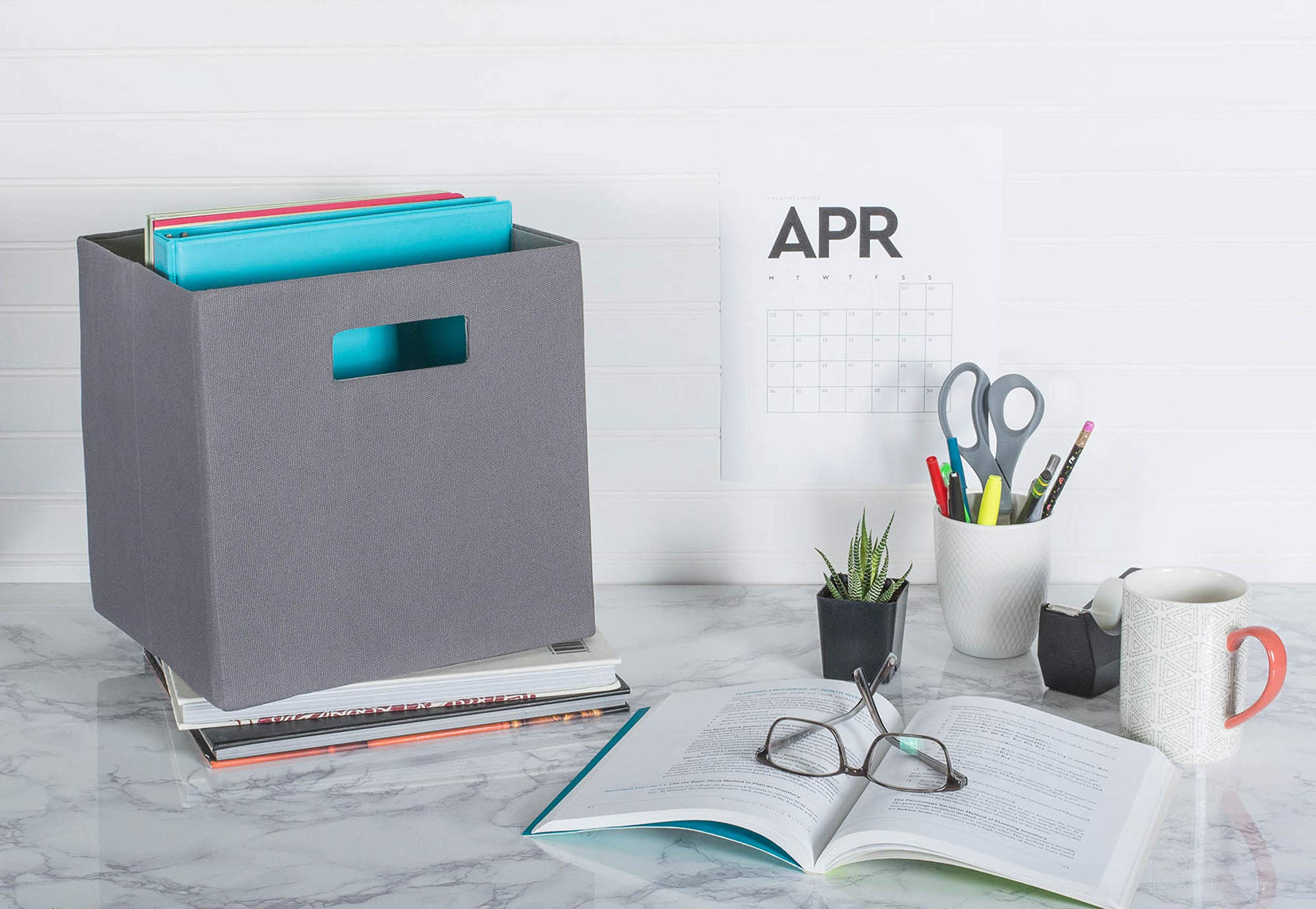 DII Poly-Cube Storage Collection Hard Sided  Collapsible Solid  Large  Gray