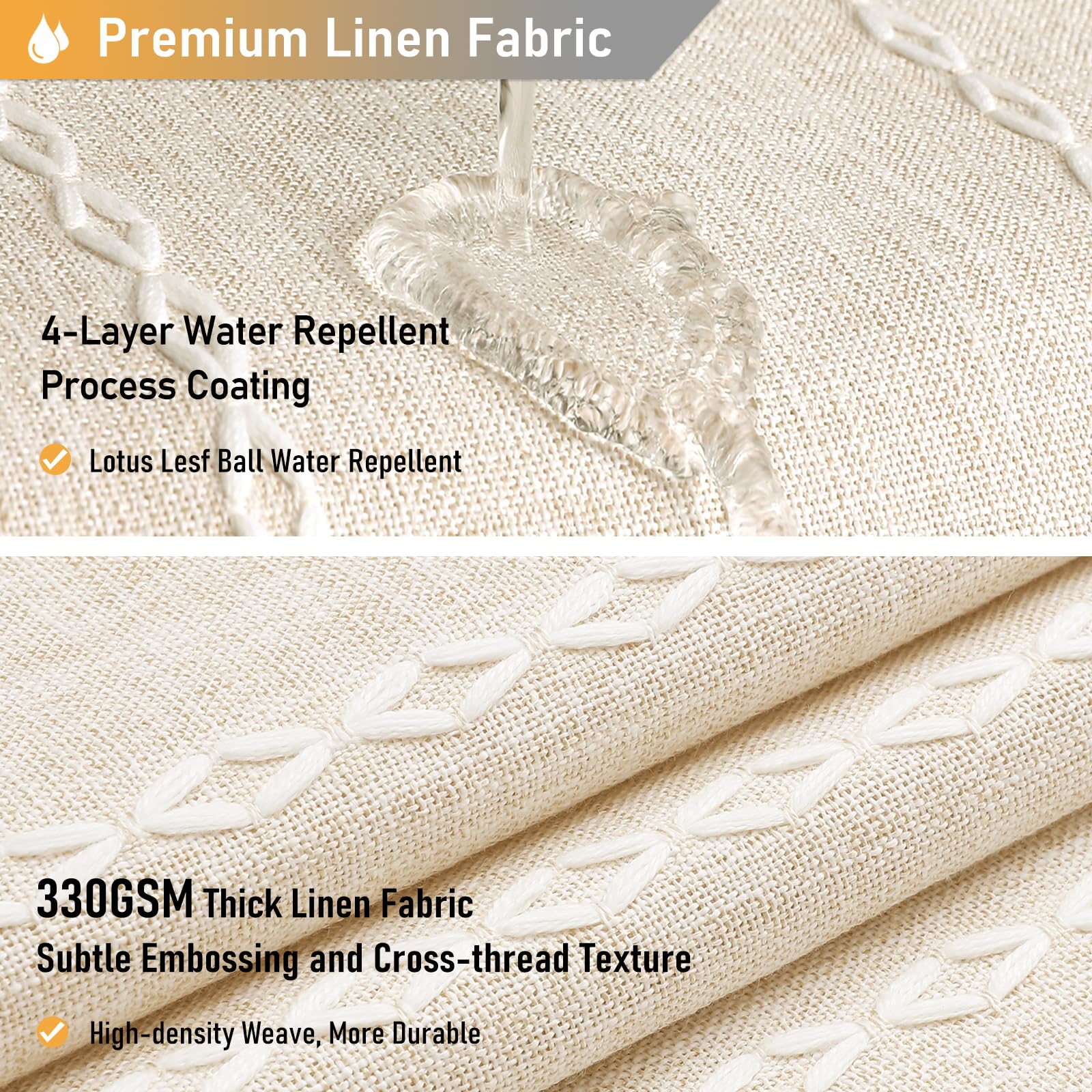 Bttn Boho Shower Stall Curtain - 48X72 Narrow Farmhouse Linen Ultra Thick Tassel Fabric Shower Curtain Set With 8 Hooks, Half St