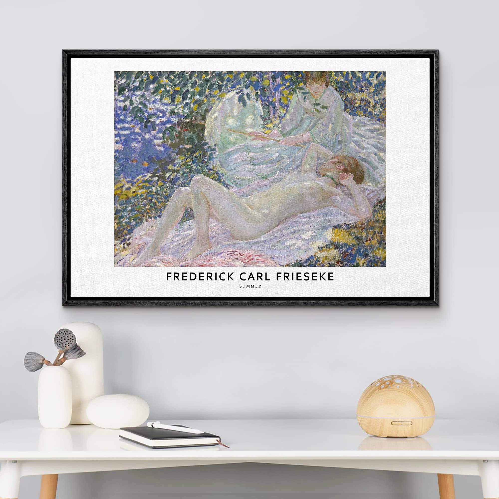 Wall26 Framed Canvas Print Wall Art Summer By Frederick Carl Frieseke Historic Classical Illustrations Fine Art Decorative Vinta
