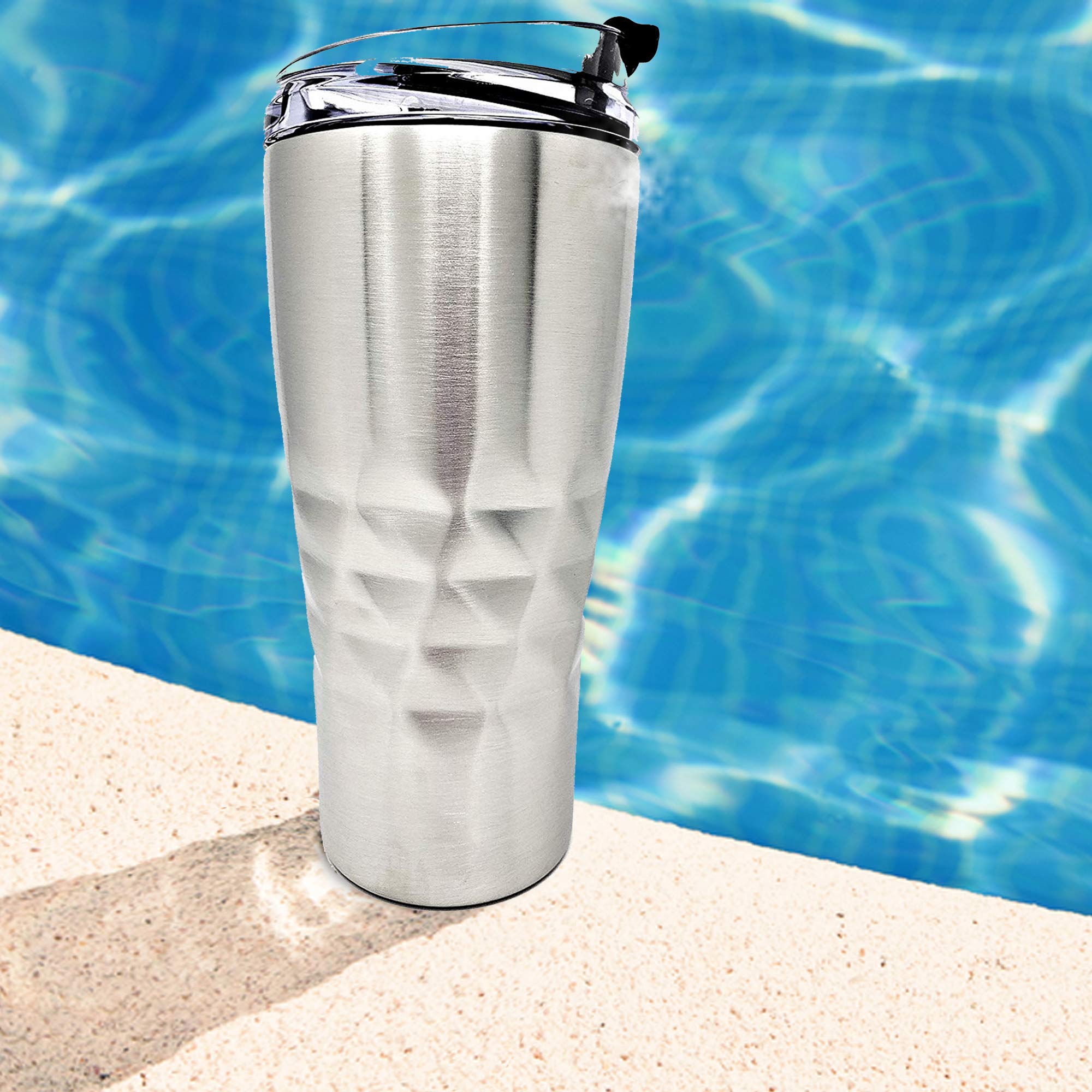 Primula Peak Hot Or Cold Thermal Tumbler - Triple Layer Copper Technology, 20 Ounce, Brushed Stainless Steel
