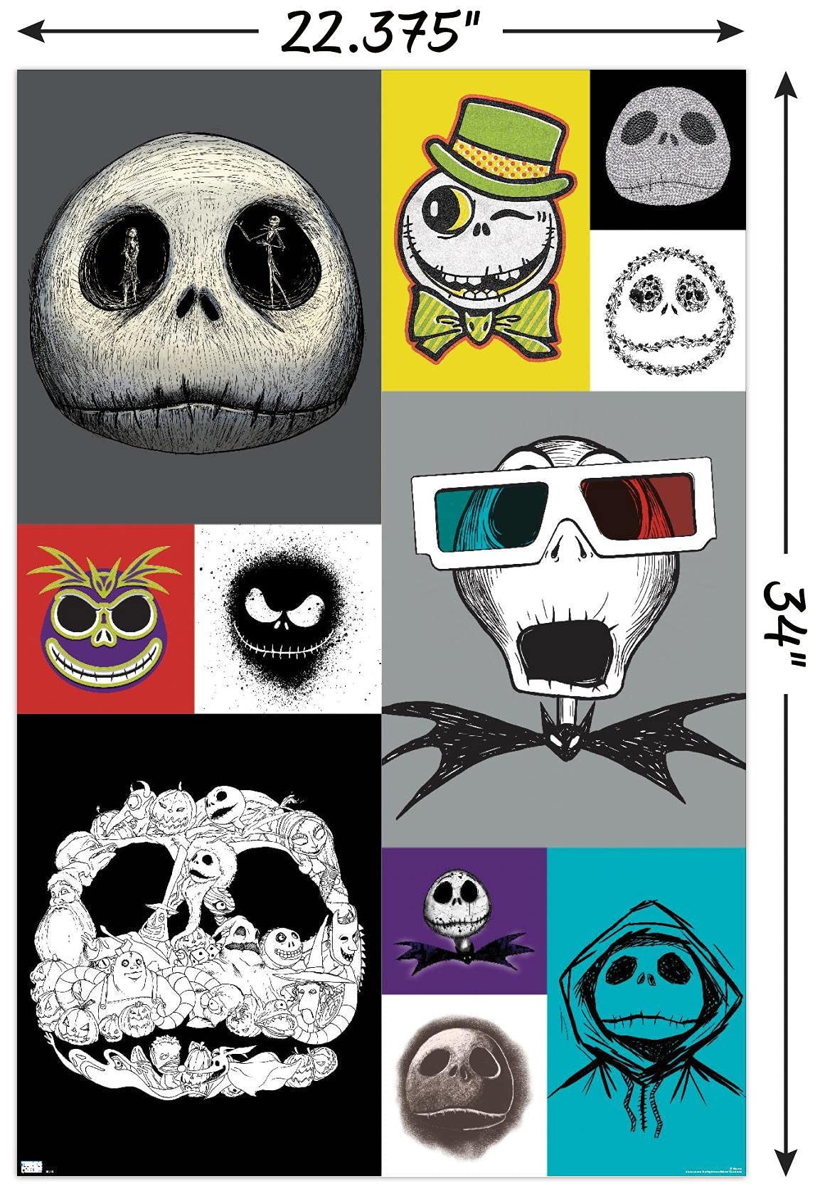 Trends International Disney Tim Burton'S The Nightmare Before Christmas - Jack Grid Wall Poster, 22.37'' X 34.00'', Poster & Mou