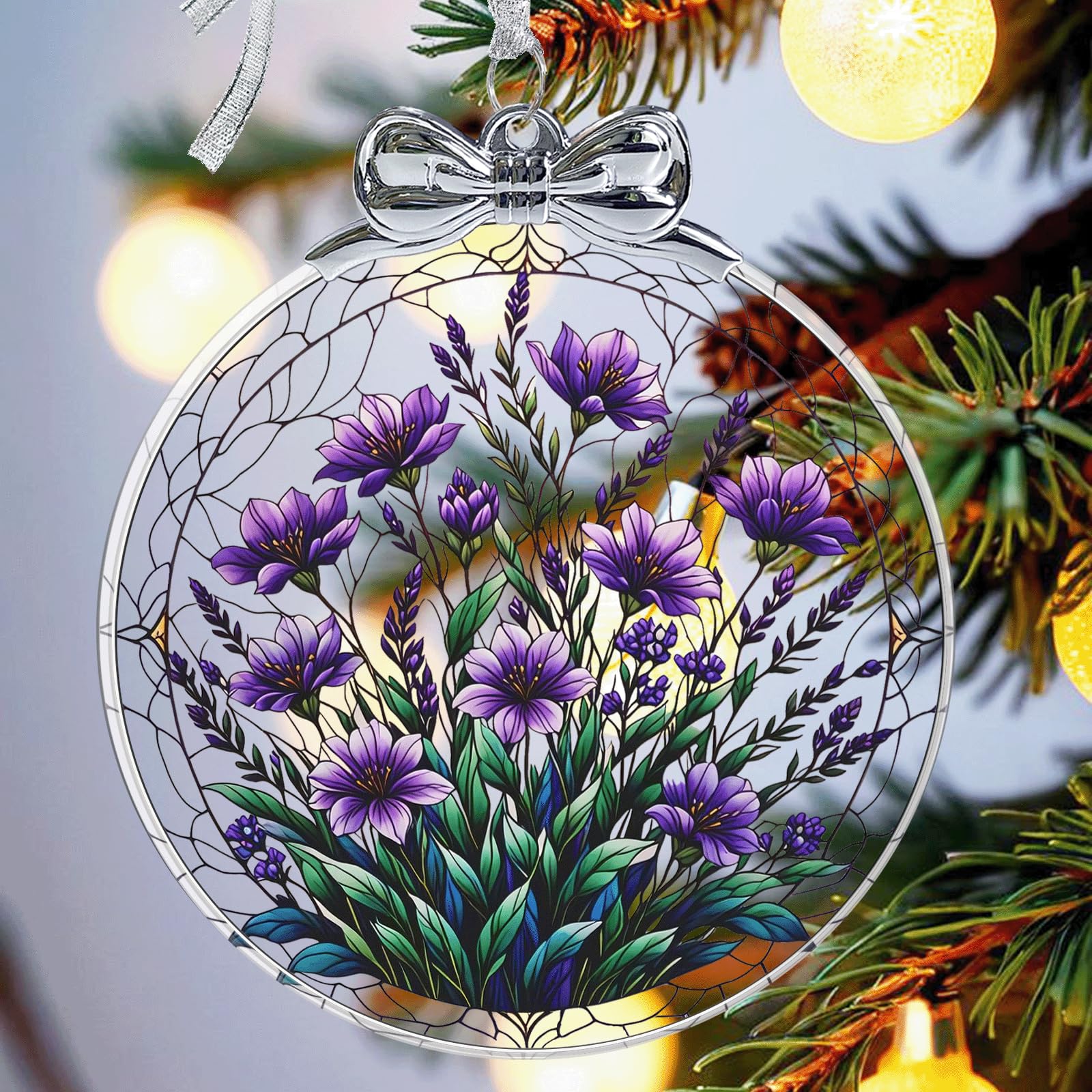 Elephant Christmas Ornament for Christmas Tree Ornaments Crystal Glass 3 Christmas Decorations - Xmas Gifts for Elephant Lover