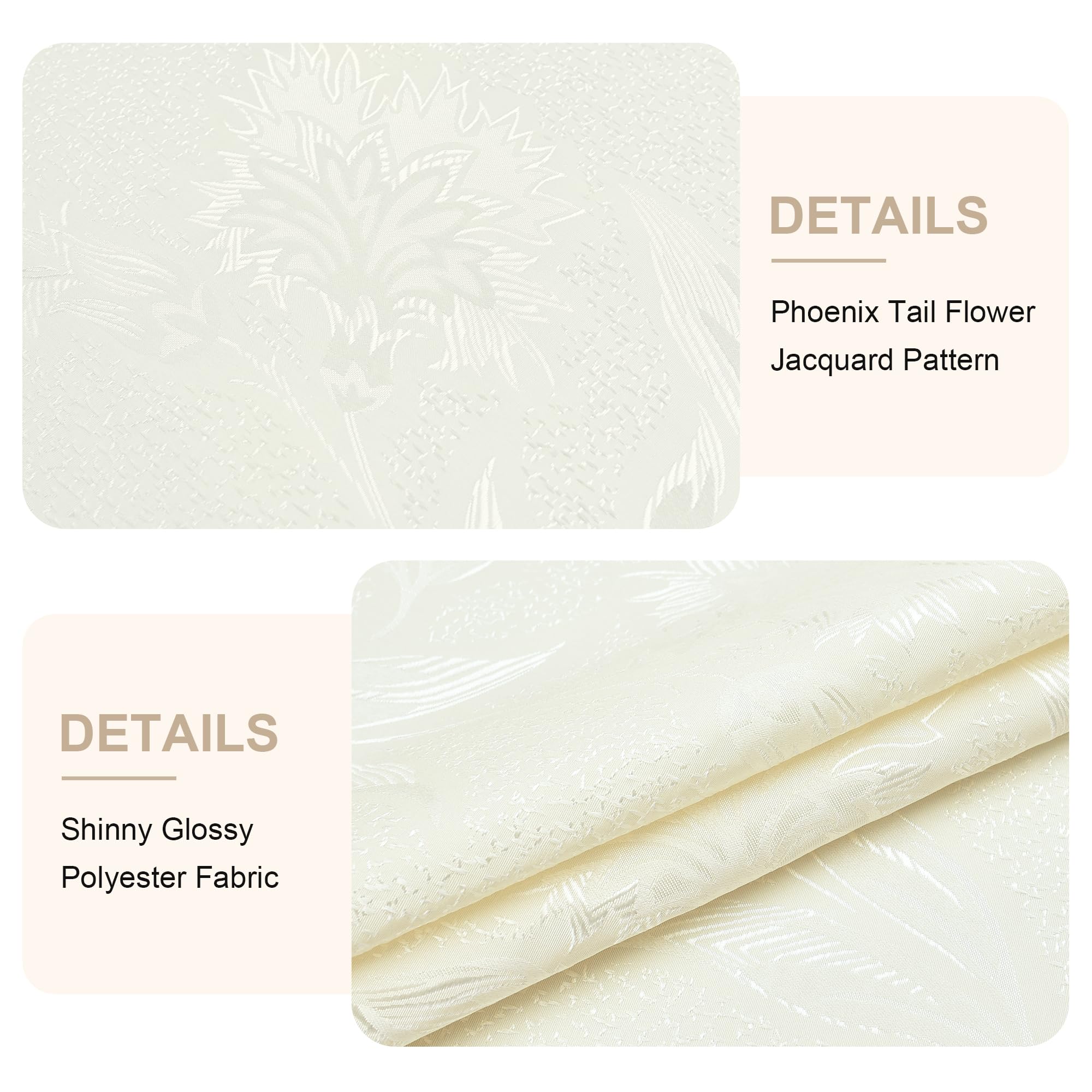 Wolkemer Shiny Oval Jacquard Tablecloth 60 X 84 Inch Light Yellow Floral Countryside Leaves Damask Patterns Table Cloth Glossy F