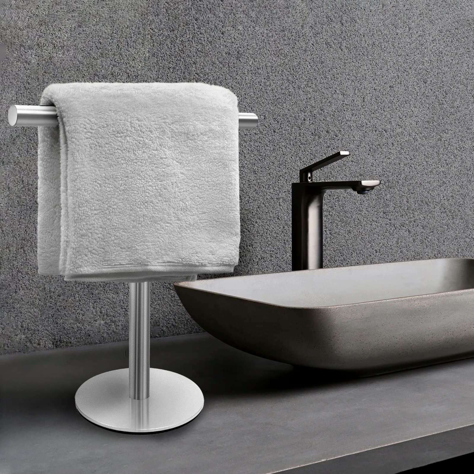 Bath Hand Towel Holder Stand For Bathroom Vanity Countertop Brushed Finish T-Shape Towel Bar Rack Stand Towel Bar For Bathroom K
