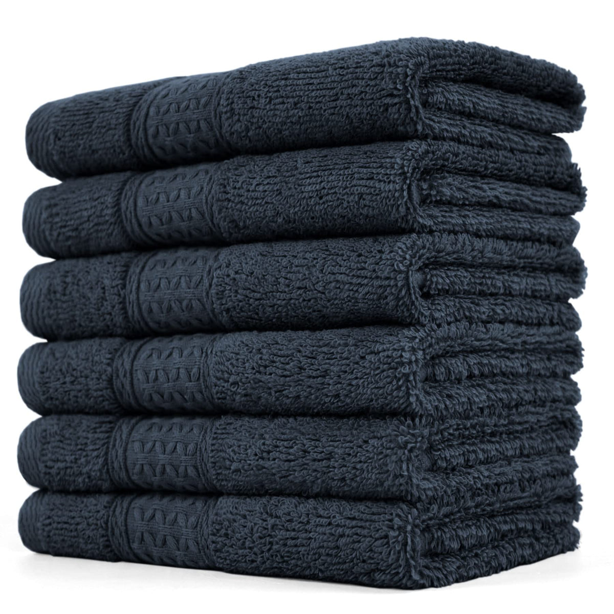 Cleanbear Extra Soft Wash Cloths Washcloths Set 6-Pack 13 X 13 Inches, Highly Absorbent Facecloths (Dark Gray)