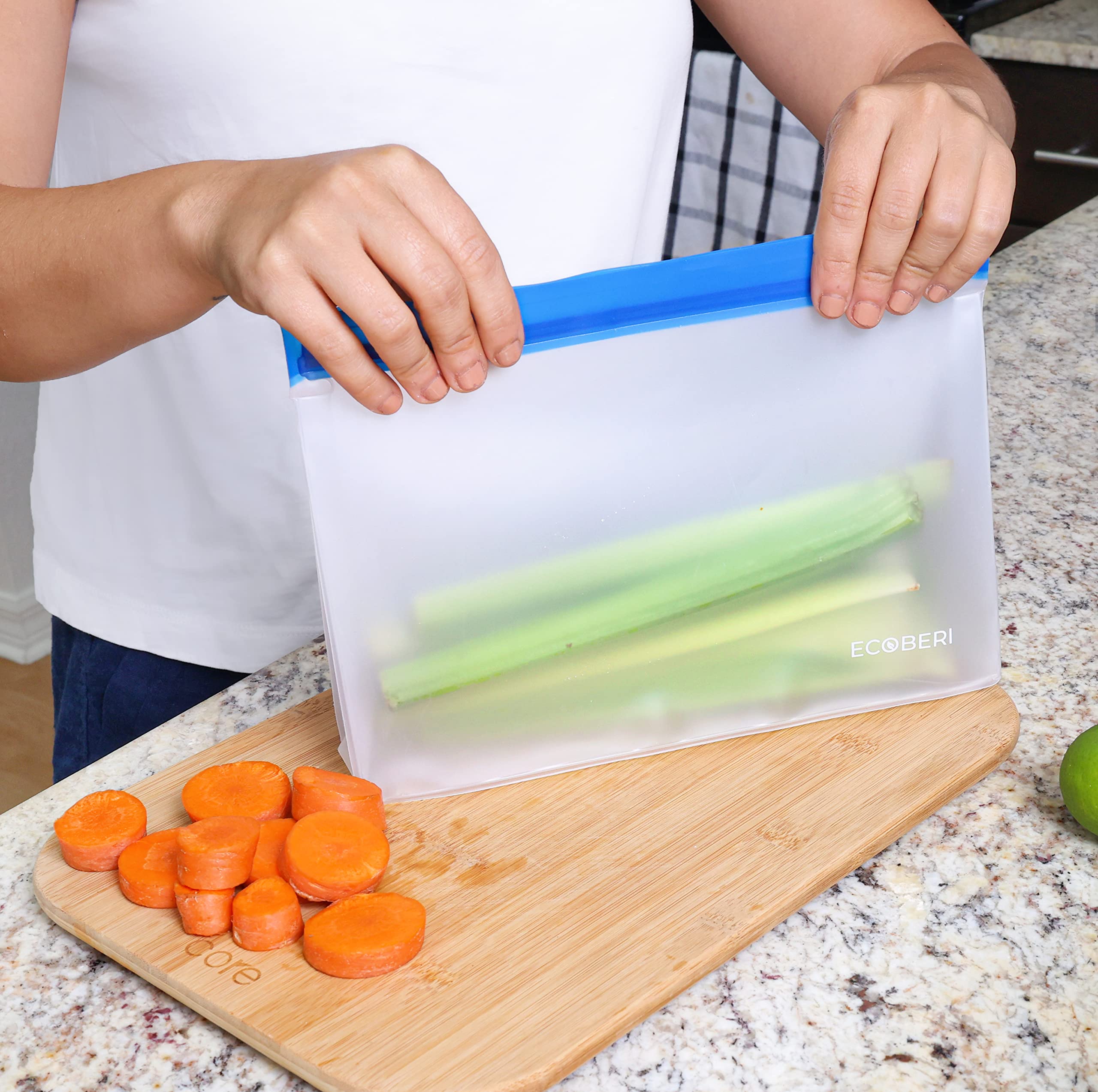 14 Pack Ecoberi Reusable Sandwich Bags, Dishwasher Safe, Leakproof, Meal Prep, Sandwich, Snacks, Travel Multi Size And Color