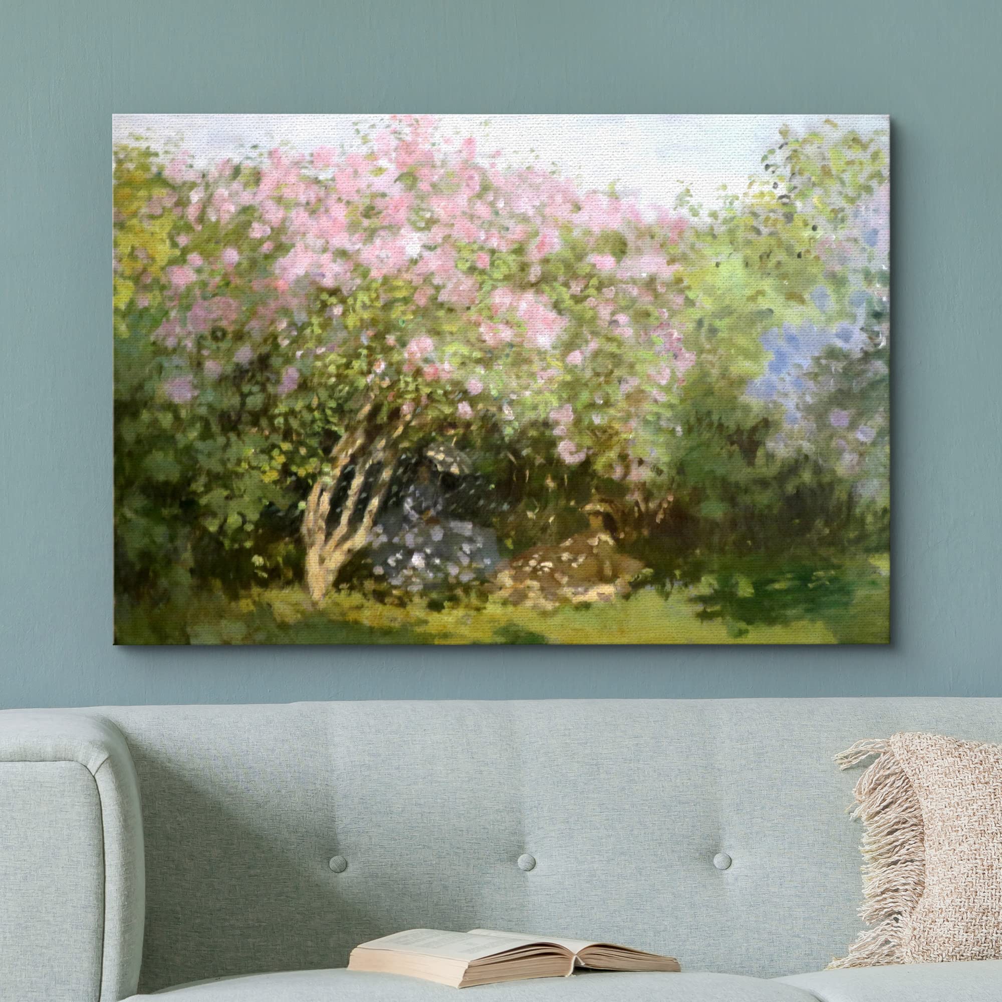 Wall26 - Lilacs In The Sun By Claude Monet - Canvas Print Wall Art Famous Oil Painting Reproduction - 24'' X 36''