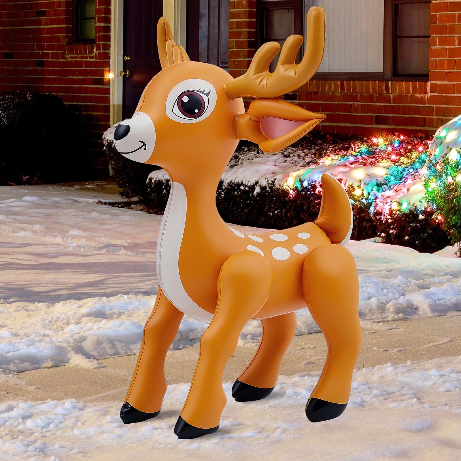 Liliful 1 Pcs Giant Inflatable Reindeer Inflatable Christmas Standing Reindeer Deer 36 x 25 Inch Blow up Animals Decorations for