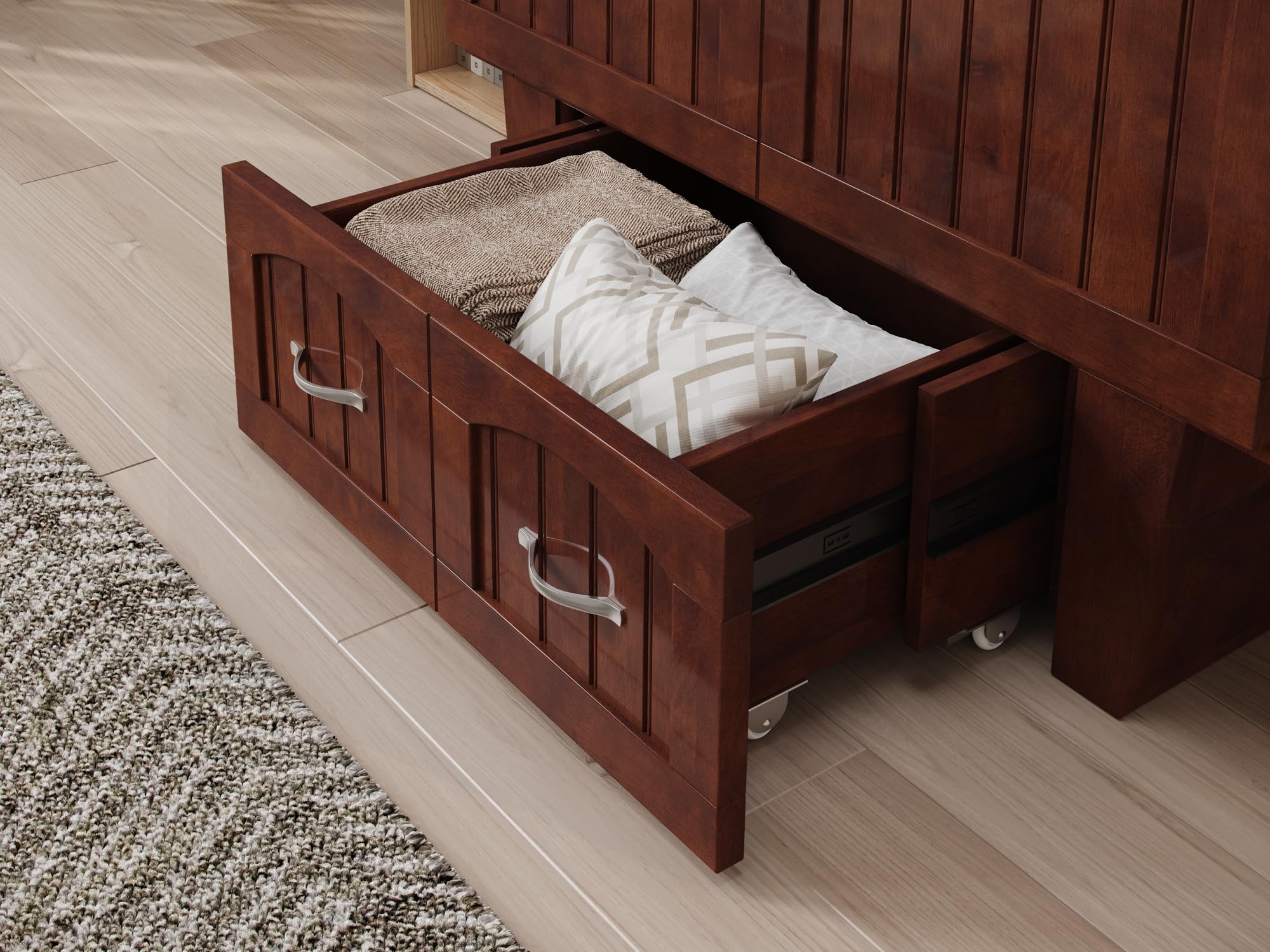 Sydney Twin Murphy Bed Chest in Walnut