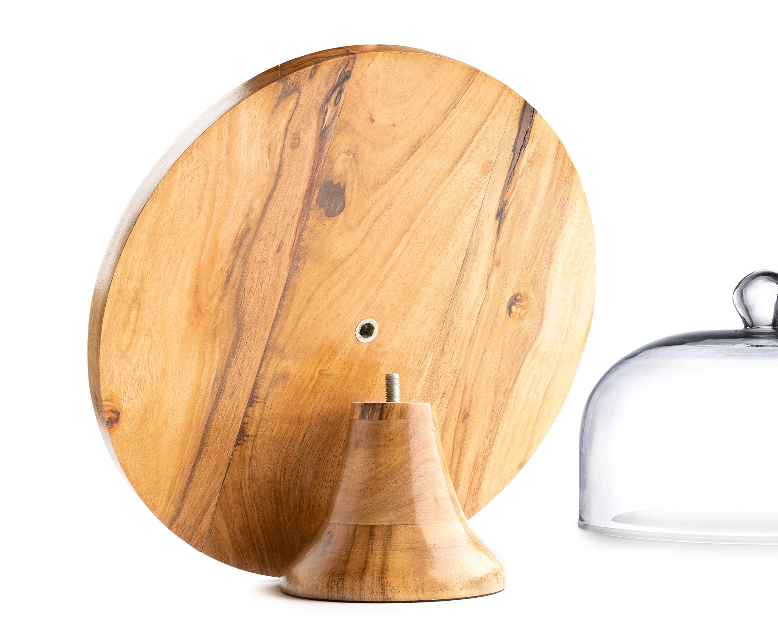 Royalty Art 4-In-1 Cake Stand With Dome, Cheese Board, Covered Platter, And Serving Tray For Pastries, Pies, Appetizers, And Hol
