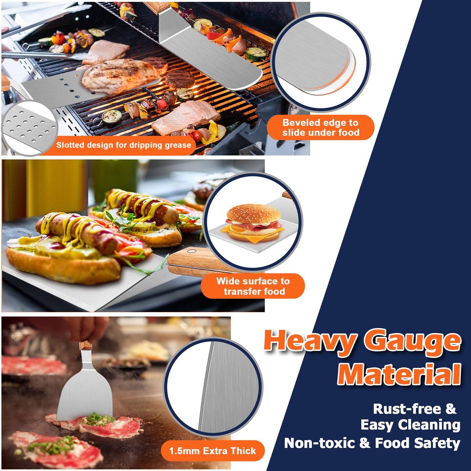 Joyfair Griddle Accessories Set of 18  Stainless Steel Flat Top Grilling Accessory Outdoor Camping BBQ Cooking Tools  with Grill Spatulas  Scraper  Melting Dome  Burger Turner  Portable Carrying Bag