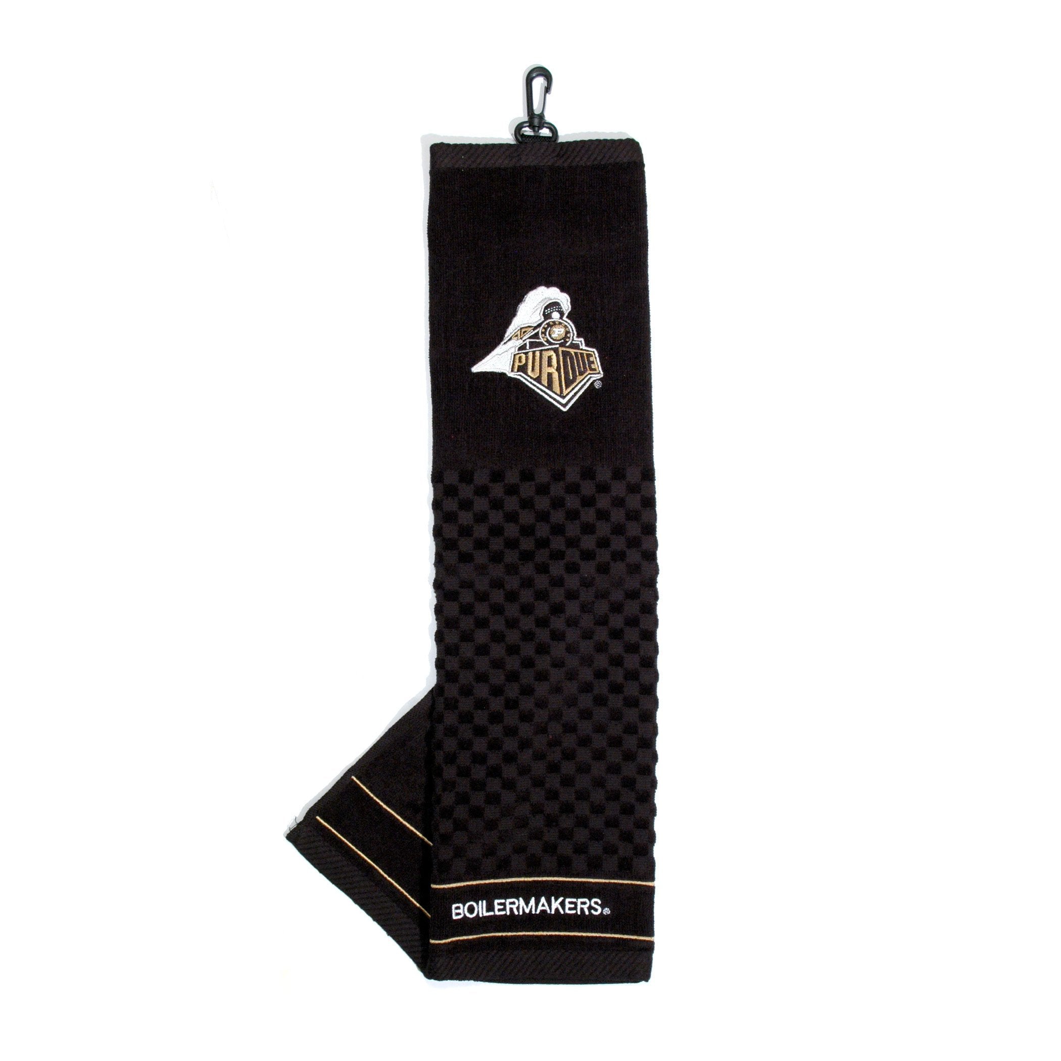 Team Golf Ncaa Purdue Boilermakers Embroidered Golf Towel Embroidered Golf Towel, Checkered Scrubber Design, Embroidered Logo