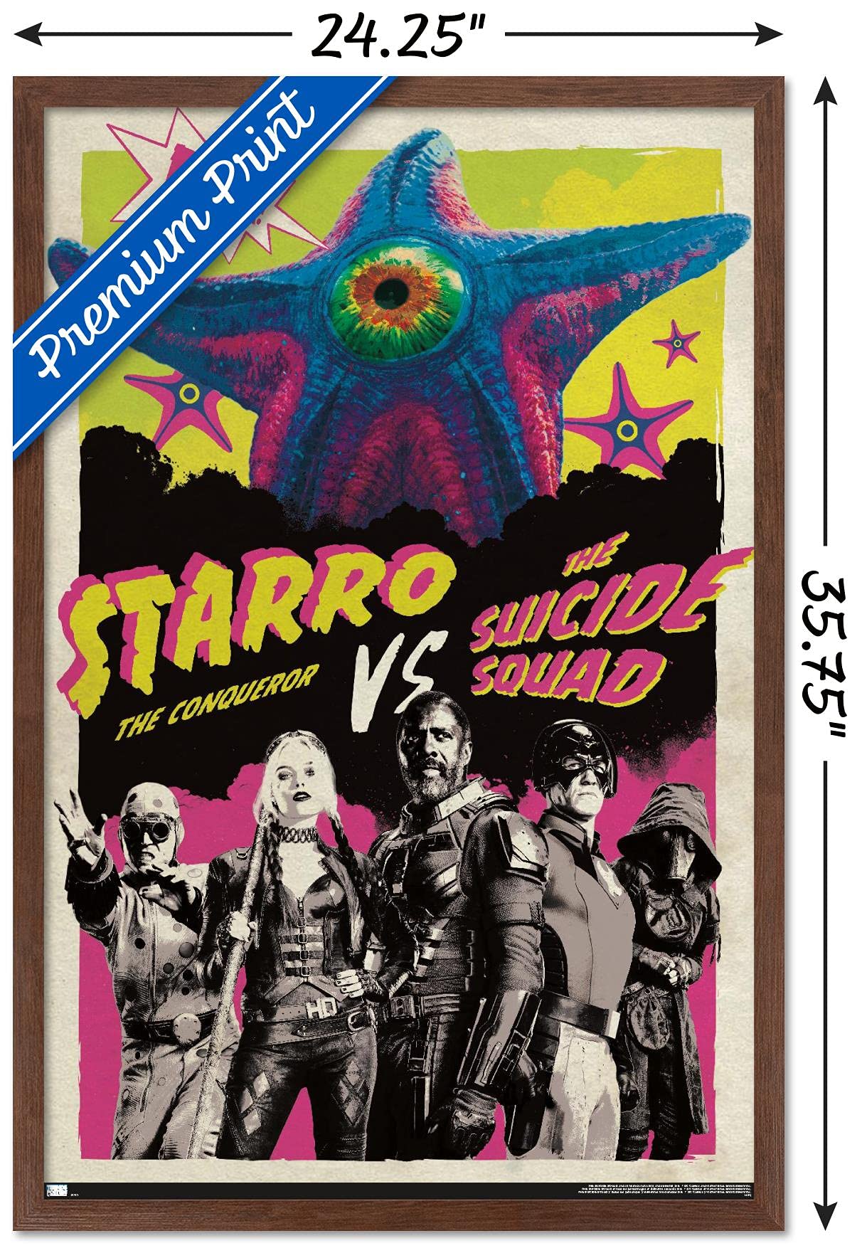 Trends International Dc Comics Movie The Suicide Squad - Starro The Conqueror Wall Poster, 22.37'' X 34.00'', Mahogany Framed Ve