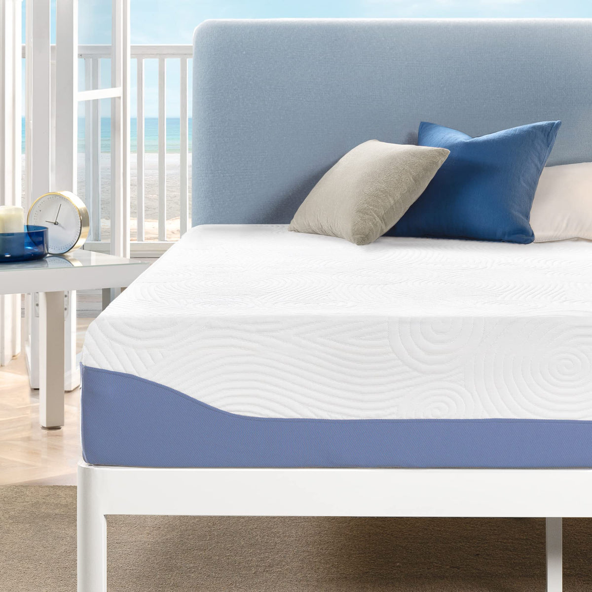 Mellow 12 Inch Cooling Gel-Infused Memory Foam Bed Mattress, Medium Firm Sleep And Breathable Fabric Cover, King, Mattress In A