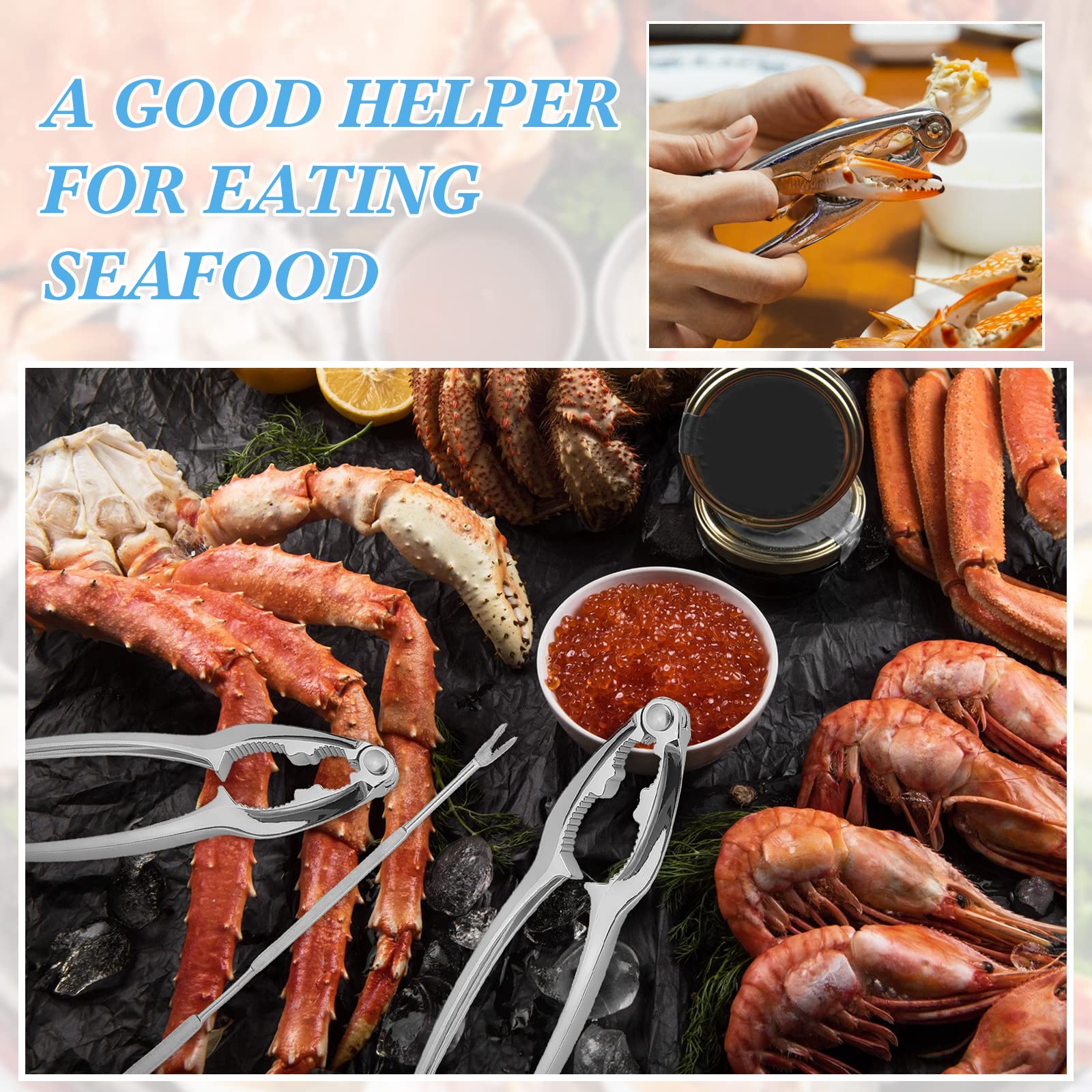 41 Pcs Seafood Tools Set Including Lobster Crackers, Stainless Steel Seafood Forks And Storage Bag, Nut Cracker Set Lobster Crac