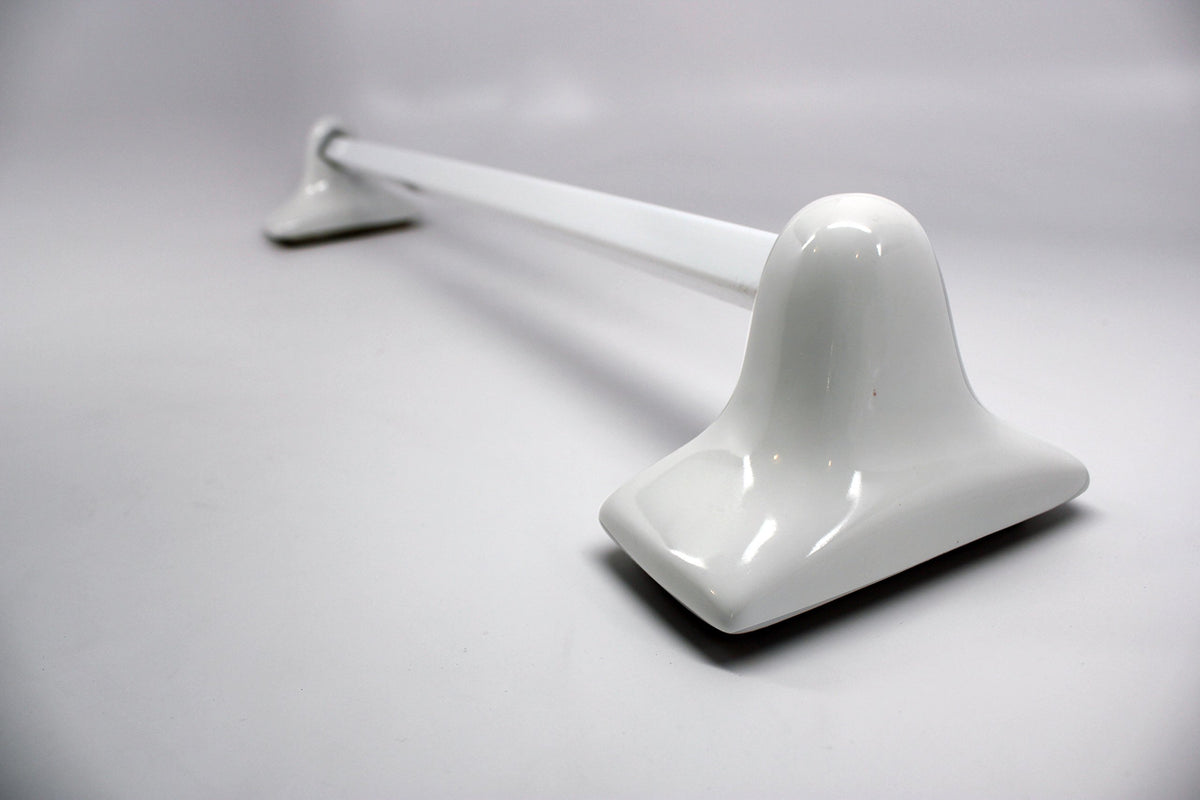 Bath Accessories 24'' White Ceramic Towel Bar - Not For Flat Surface Installation