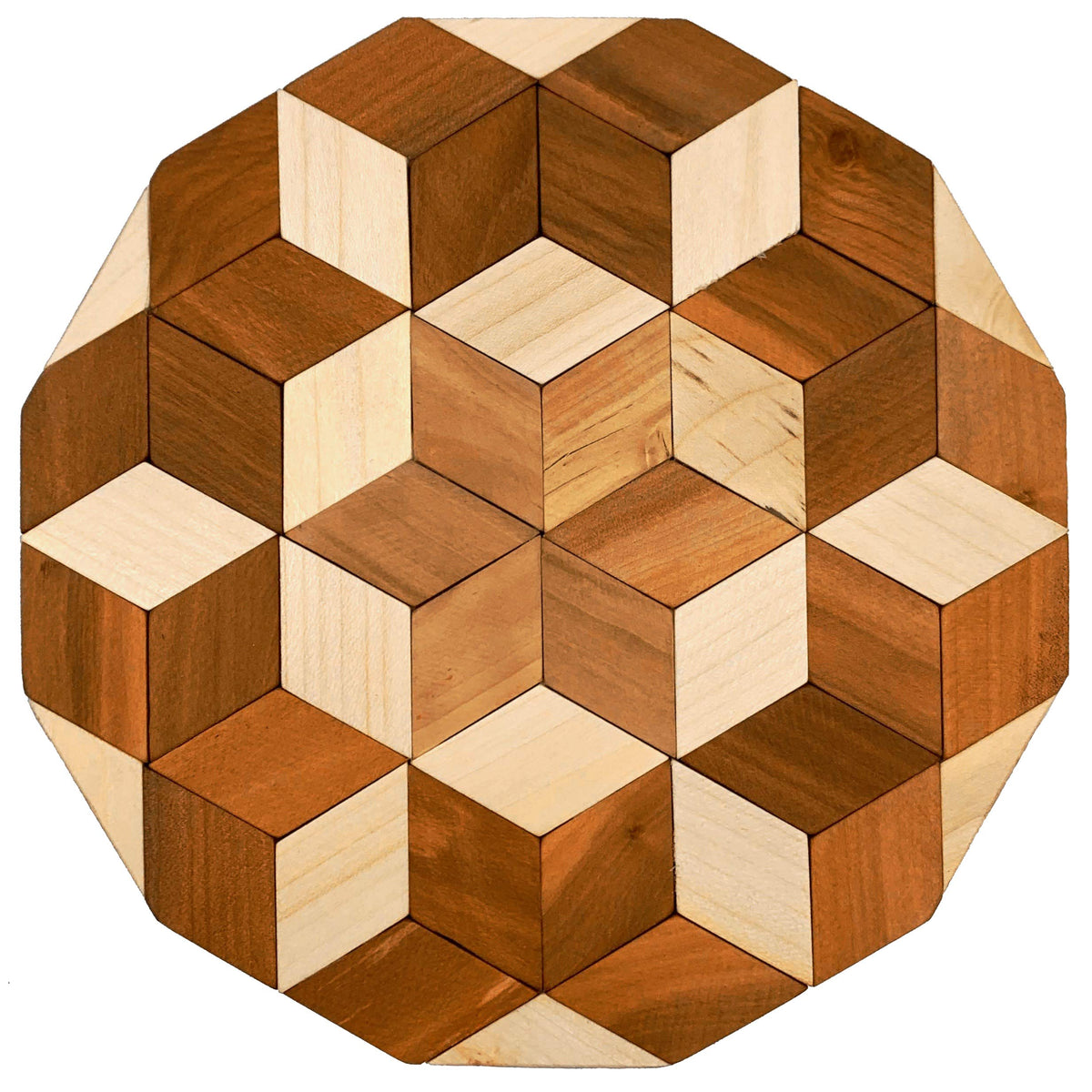 Decorative Wooden Trivet For Table - Large Wood Trivet Hot Pads For Hot Dishes - Round Table Runner Wood Hot Plate Pad