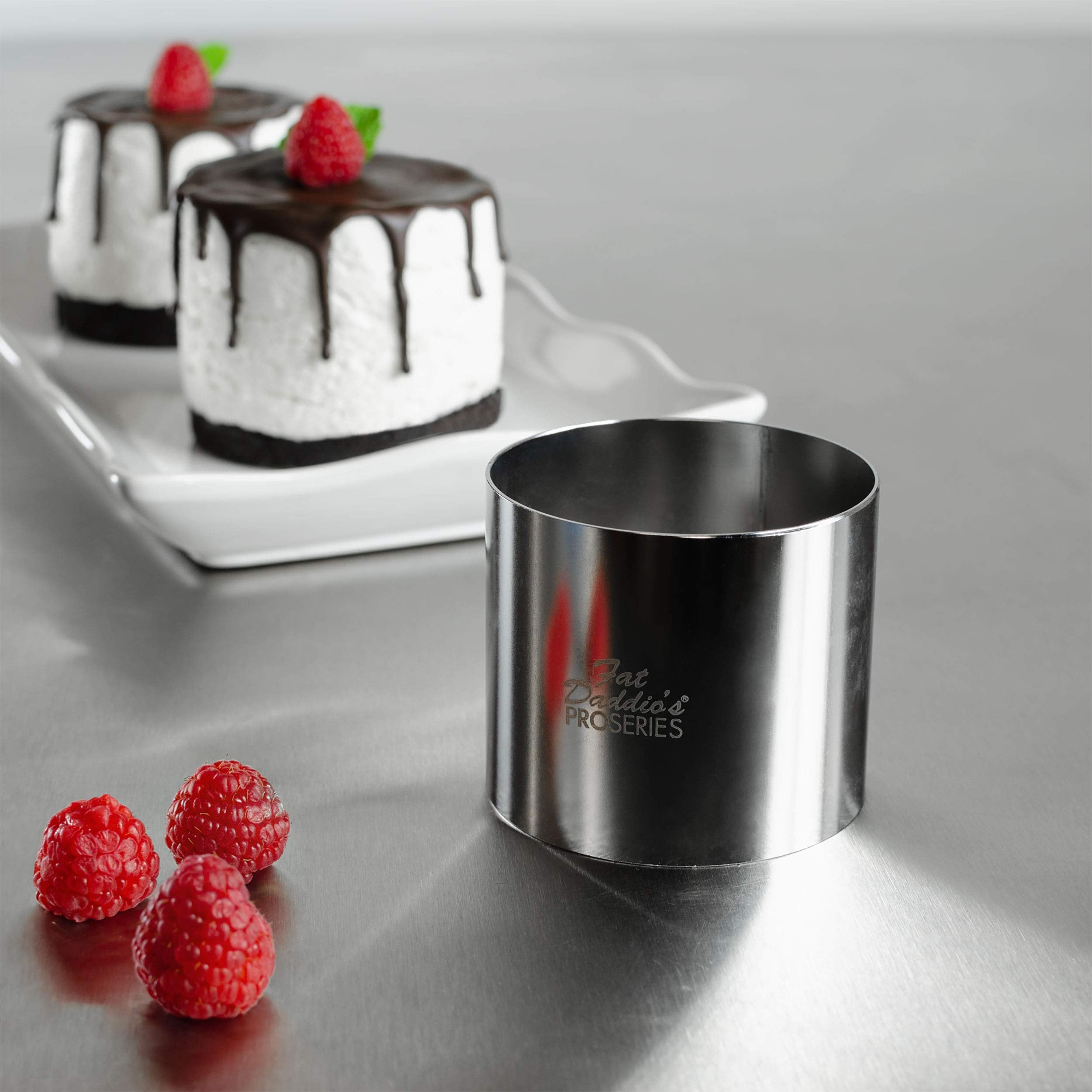 Fat Daddio'S Stainless Steel Round Cake & Pastry Ring, 3 X 2.375 Inch