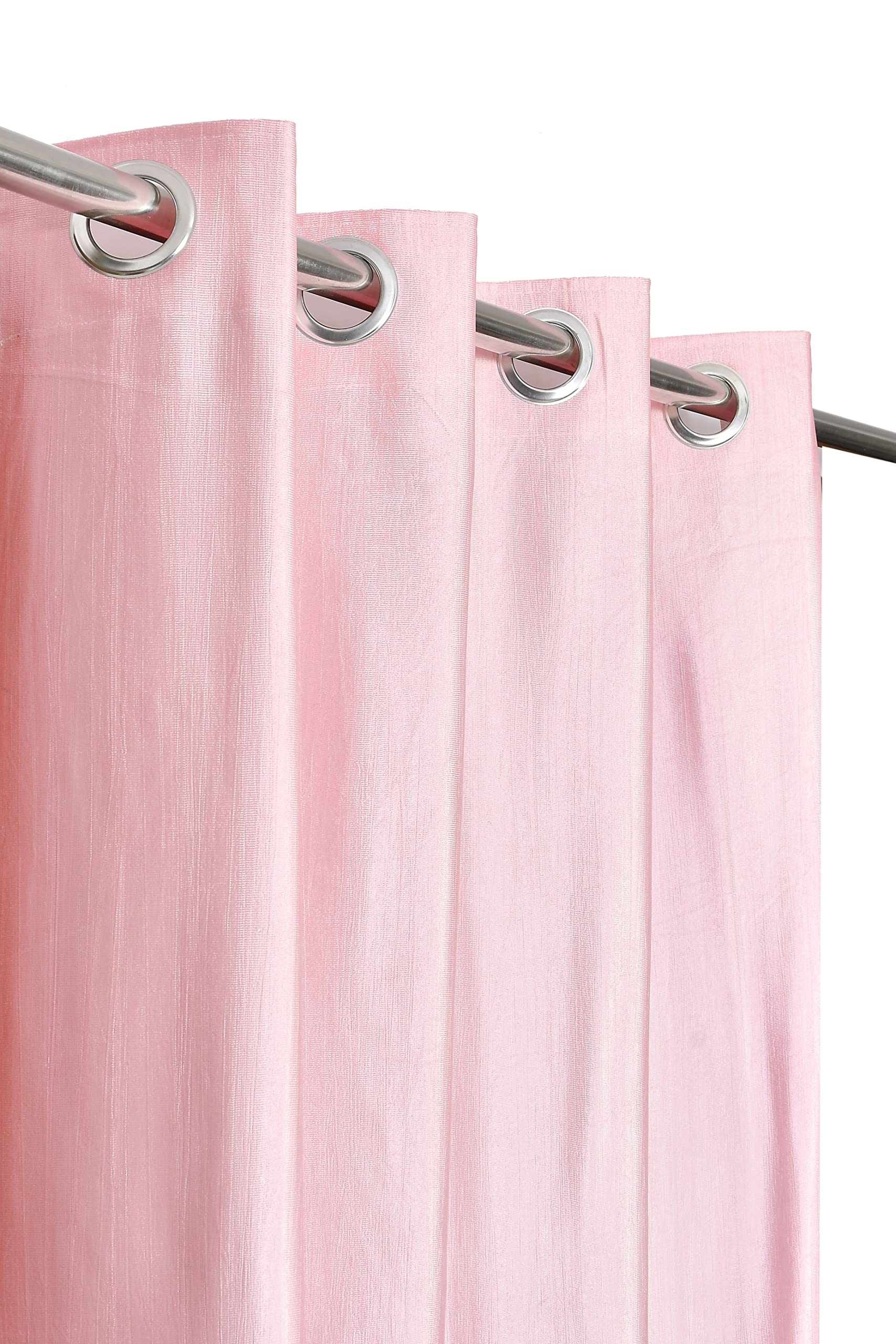 Galaxy Home Decor Solid Plain Curtains for Long Door 10 Feet, Pack of 3, Cream & Baby Pink