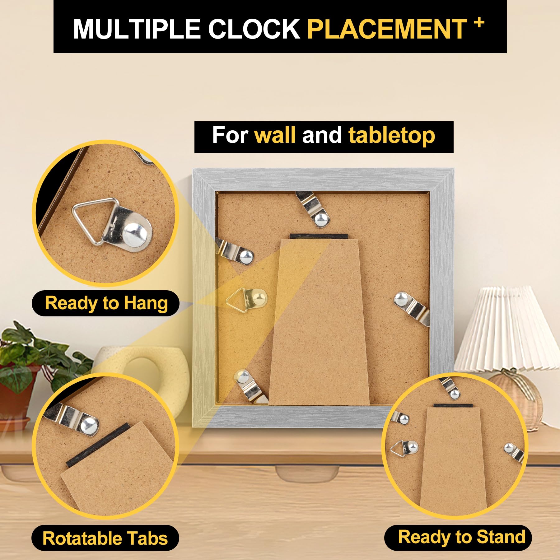 TOFOREVO Picture Frames 6x6 Set of 2 Distressed Silver Wood Grain Photo Frame for Gallery Wall Mounting or Tabletop Display